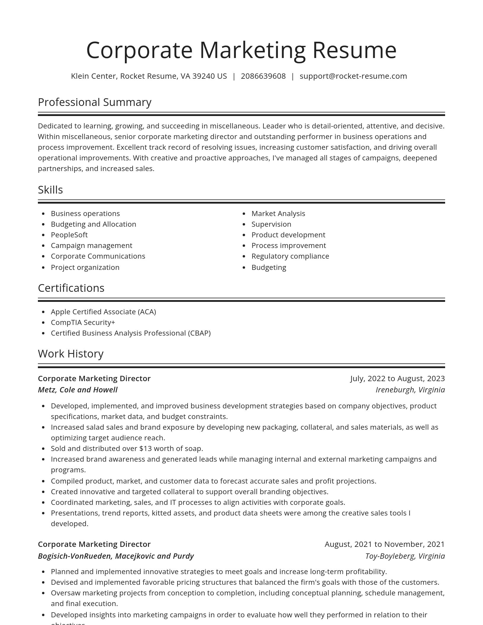 Spotlight resume template
