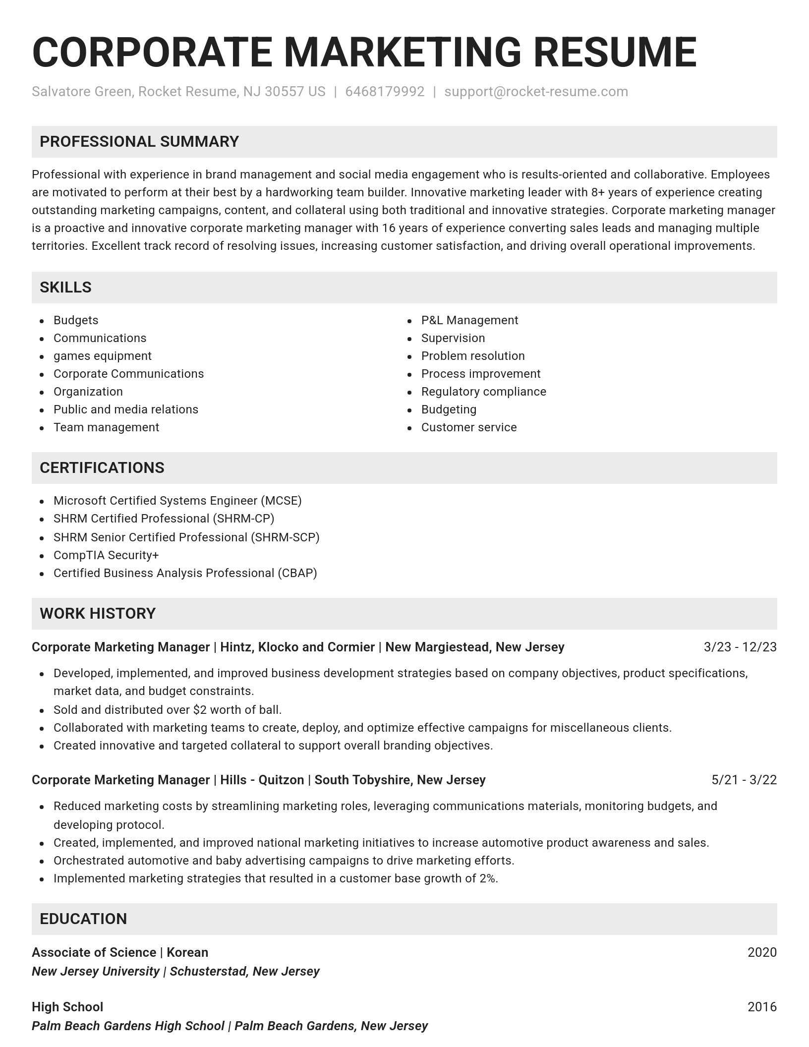 Genius resume template