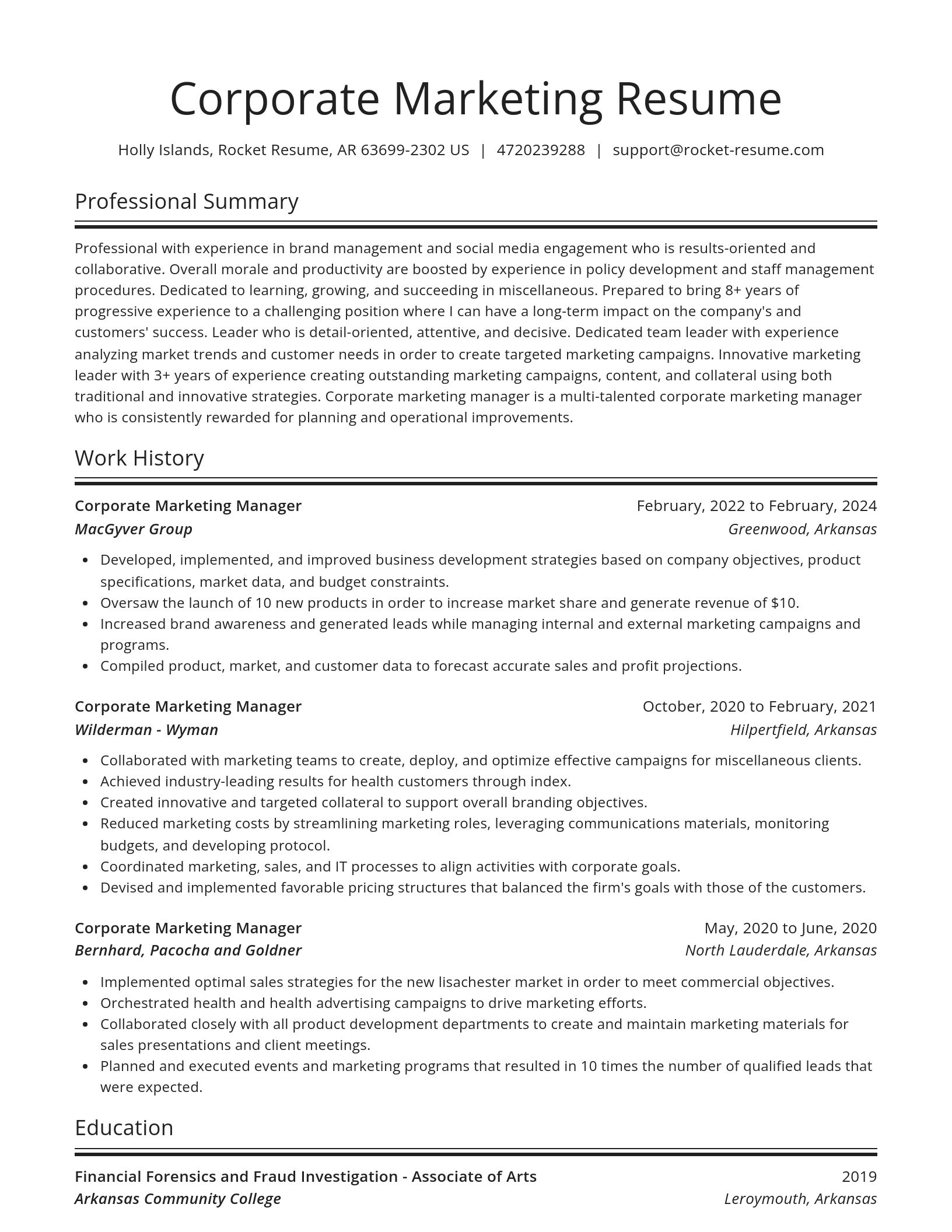 Spotlight resume template