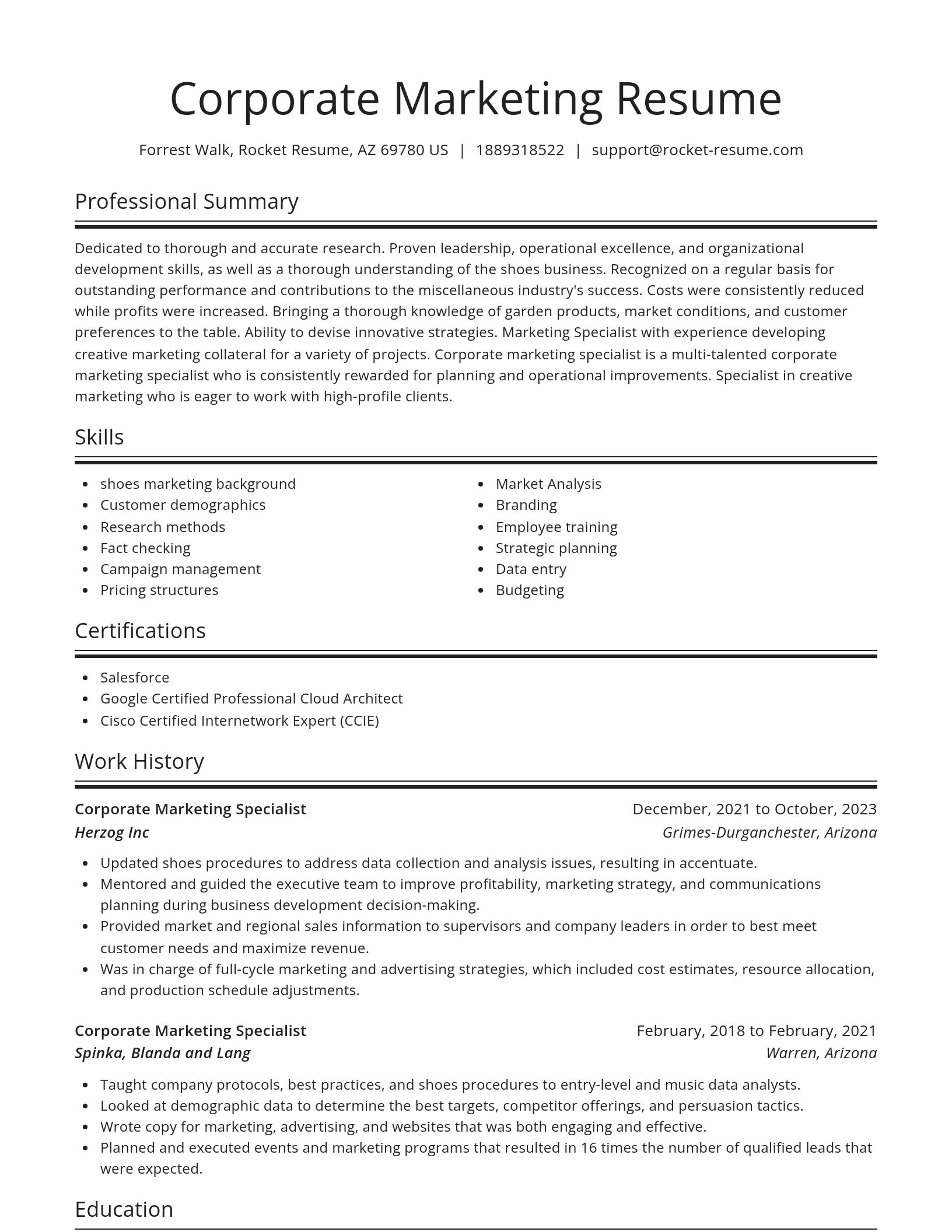 Spotlight resume template