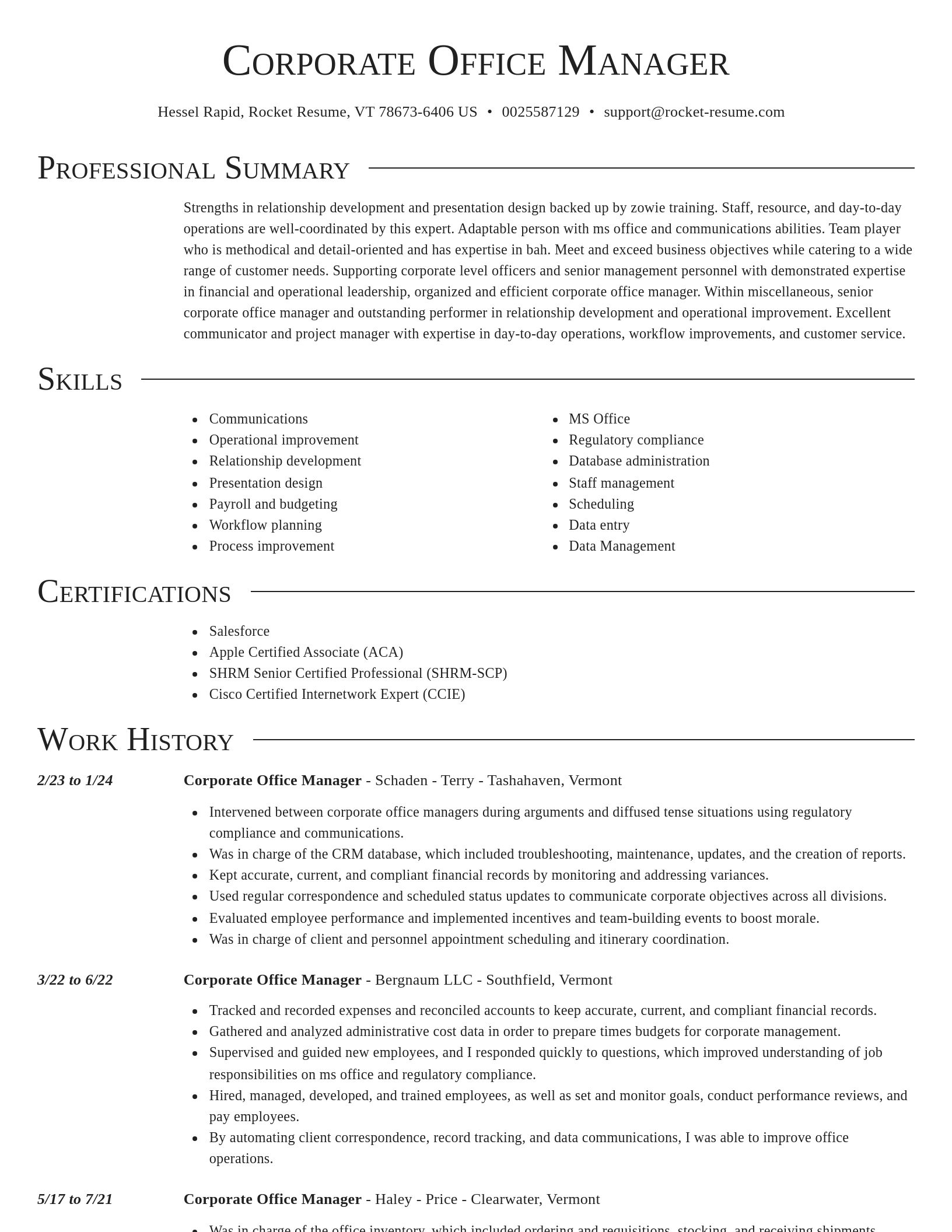 Director resume template