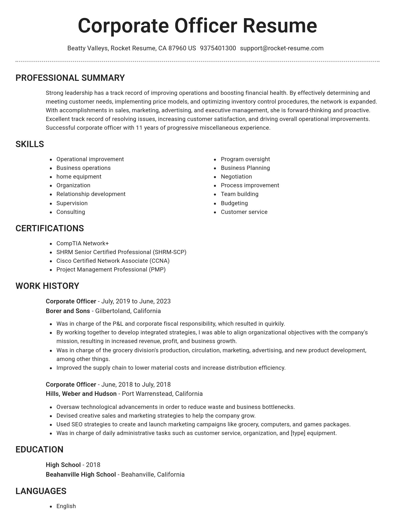 Brilliant resume template