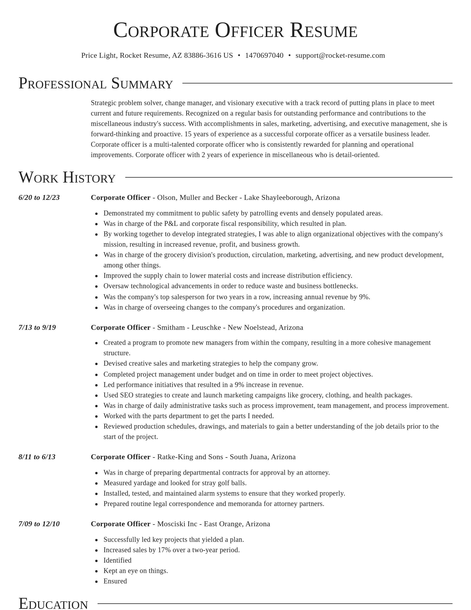 Director resume template