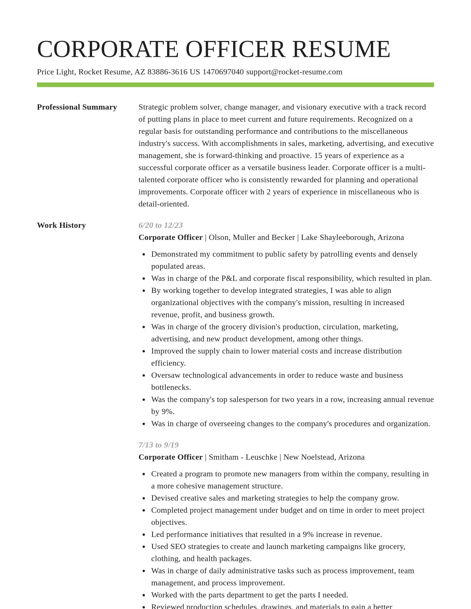 Smart resume template
