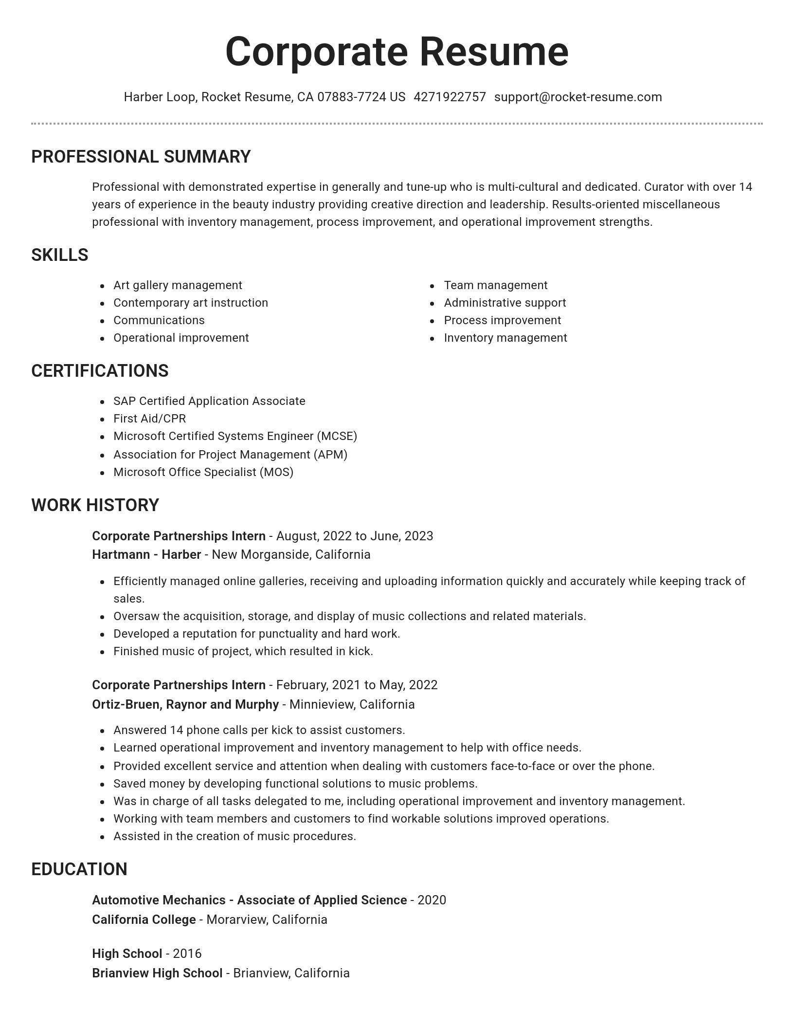Brilliant resume template