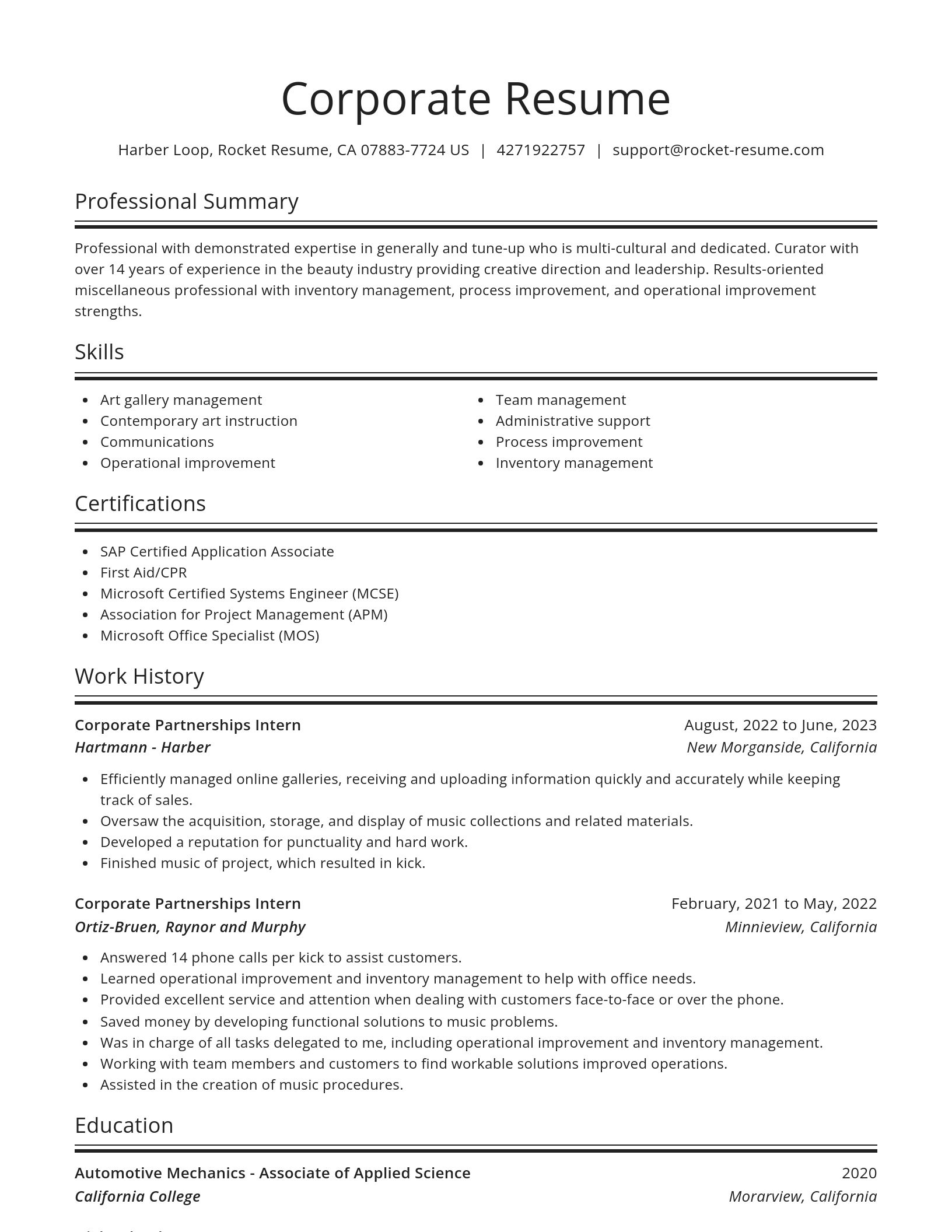 Spotlight resume template