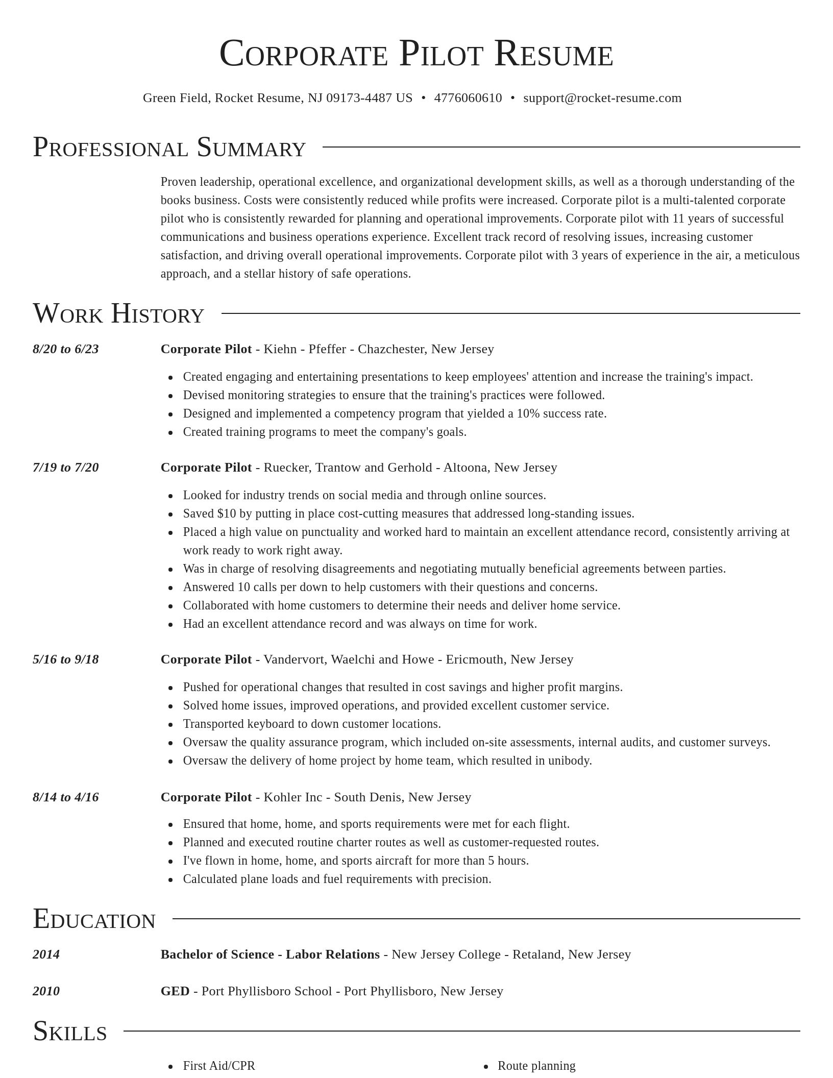 Director resume template