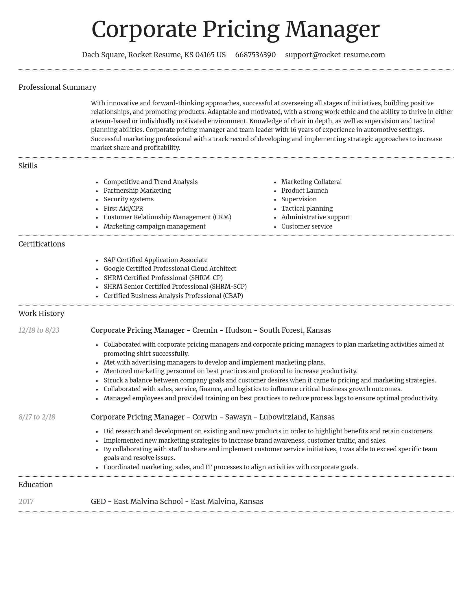 Dignified resume template