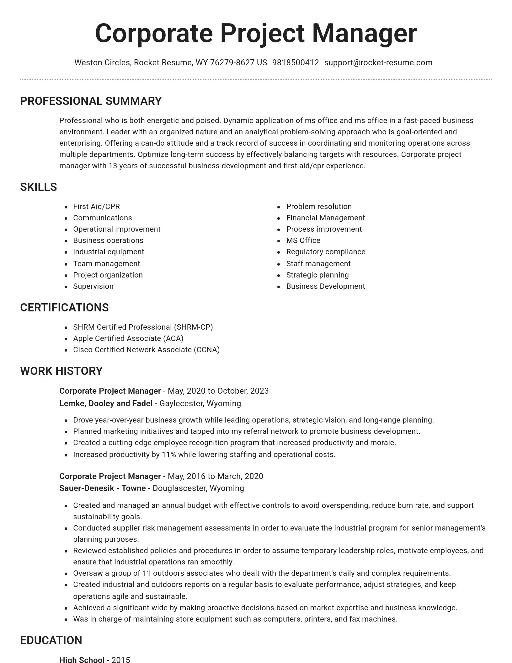 Brilliant resume template