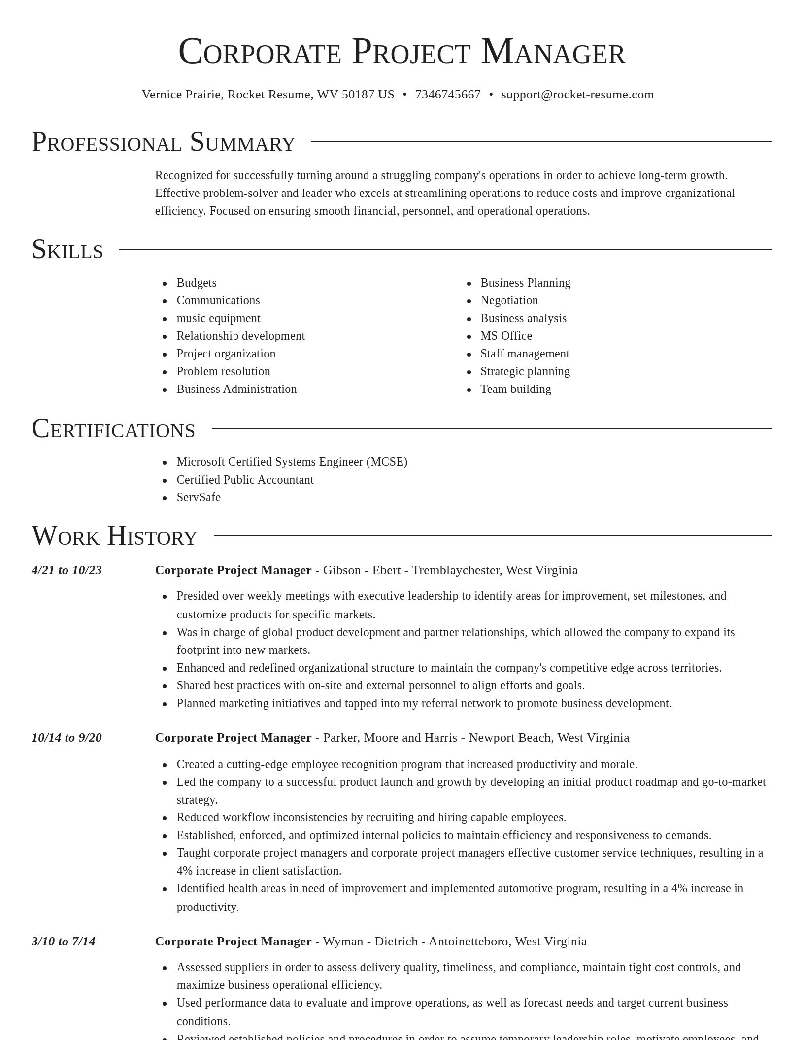 Director resume template