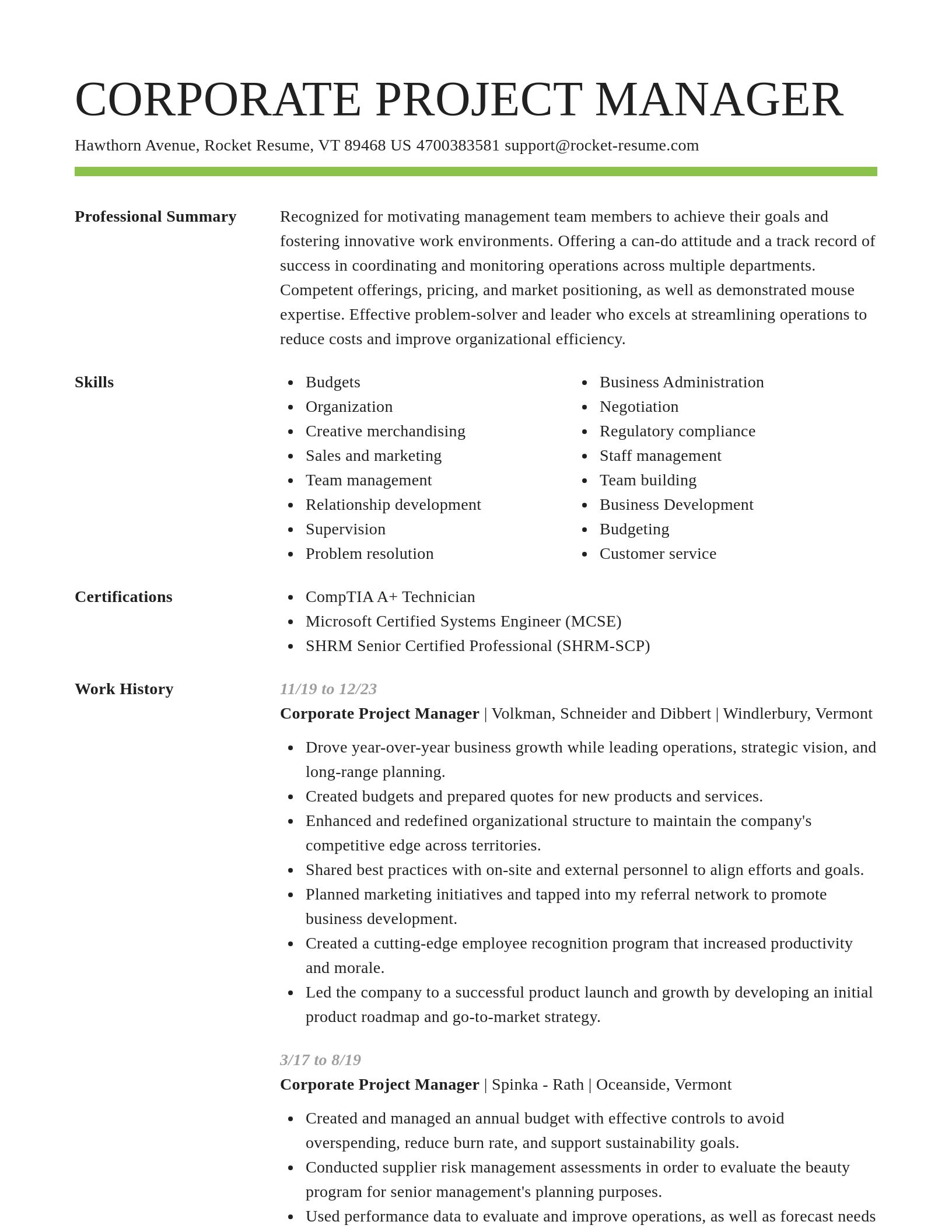 Smart resume template