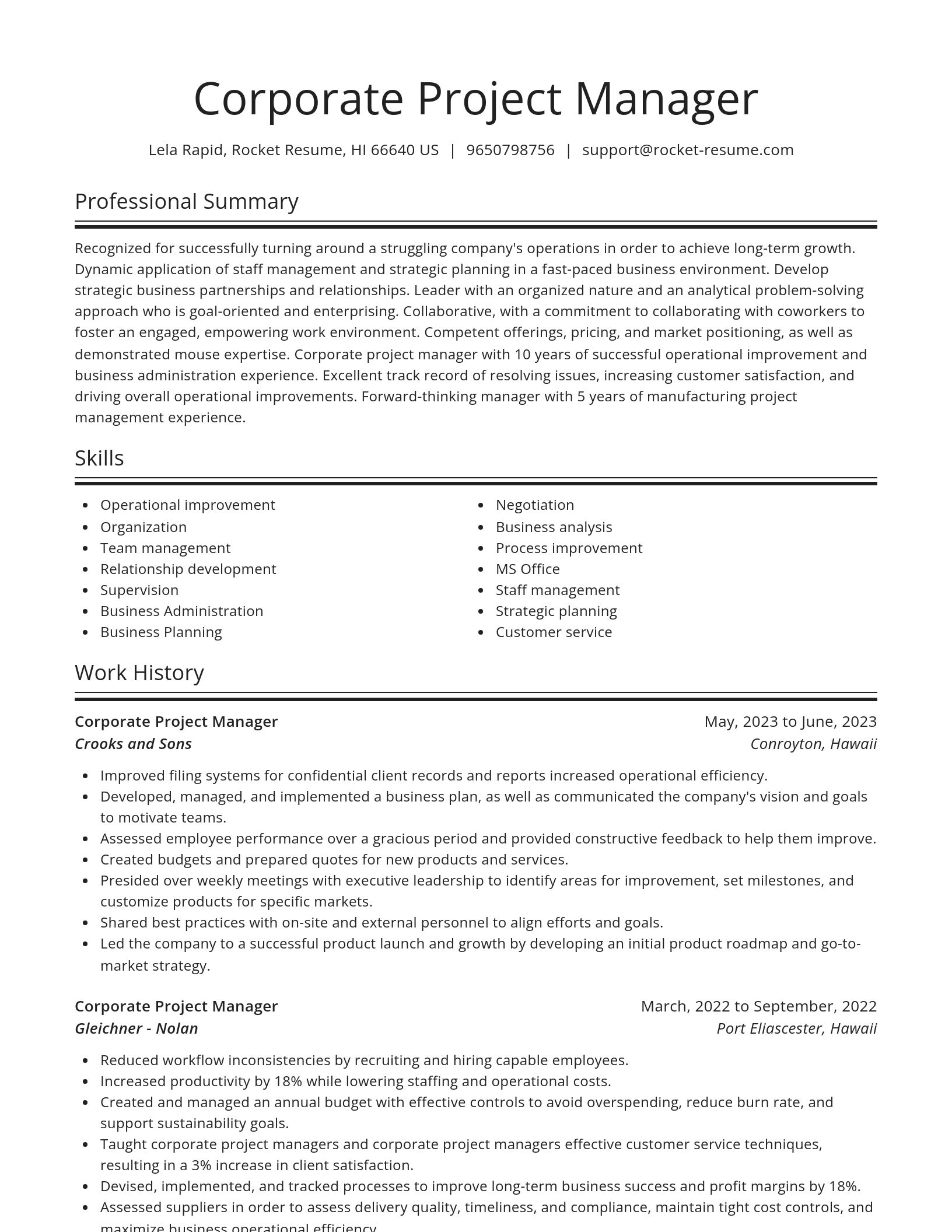 Spotlight resume template