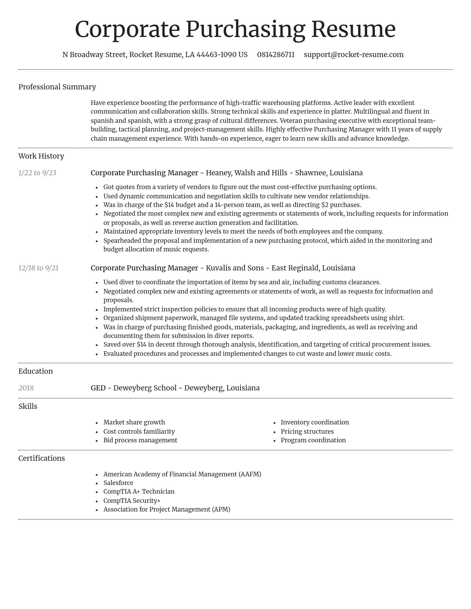 Dignified resume template