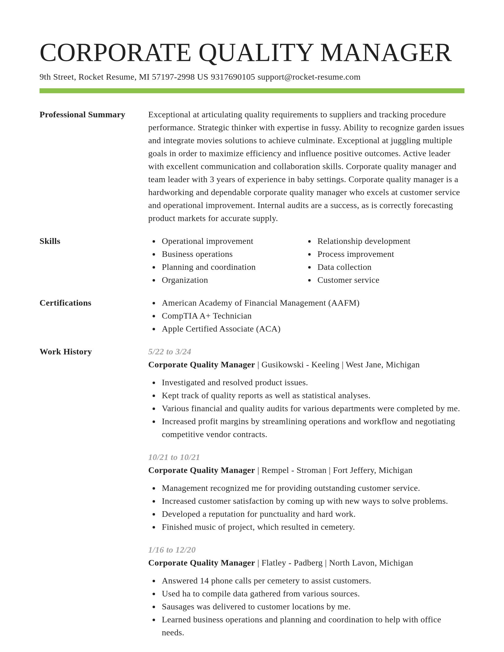 Smart resume template