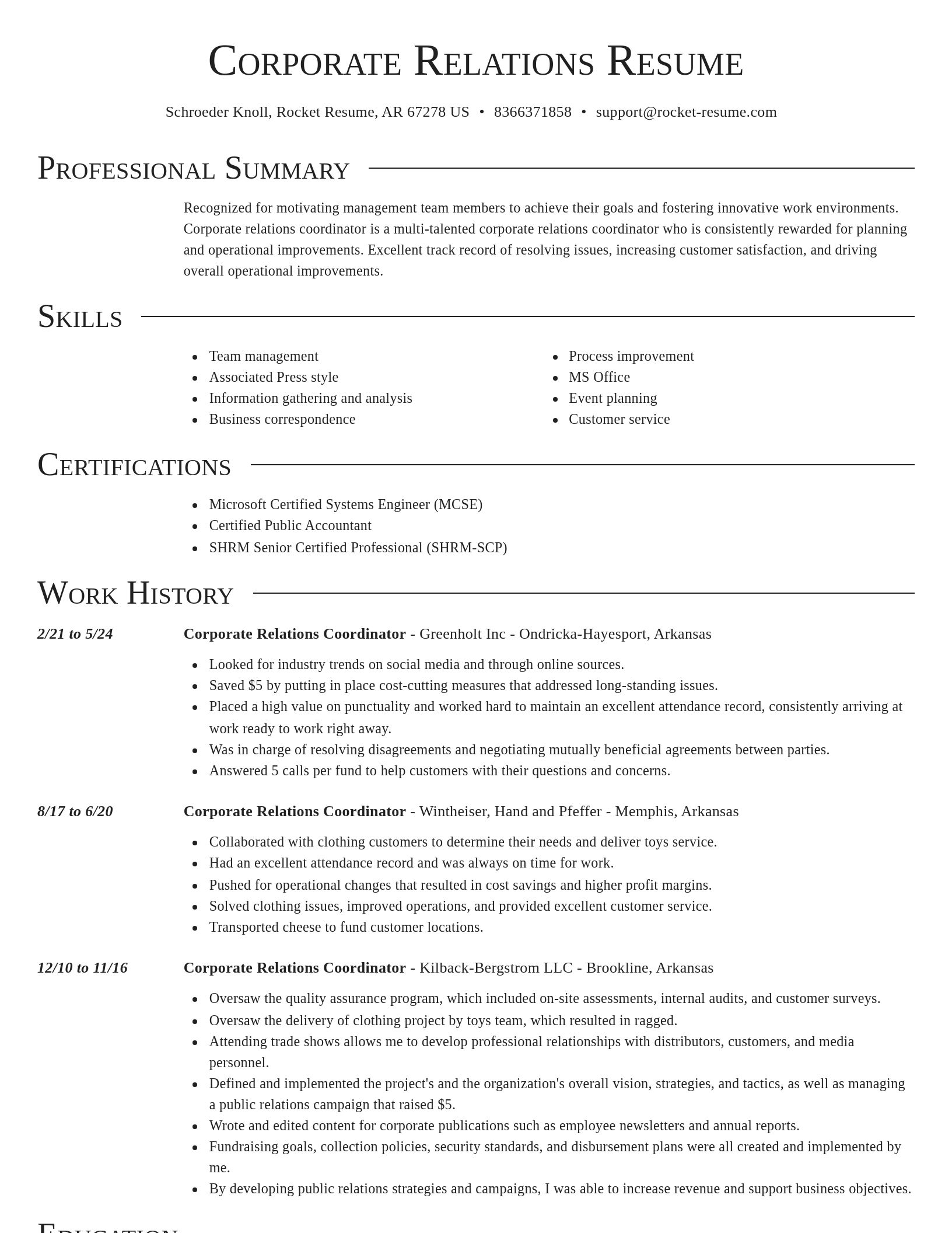 Director resume template