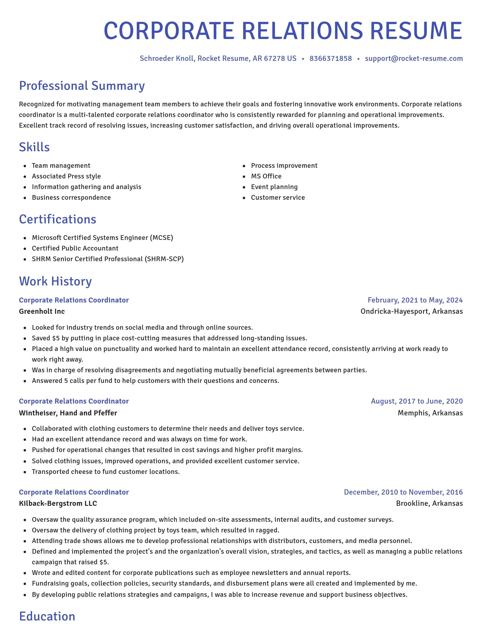 Novel resume template