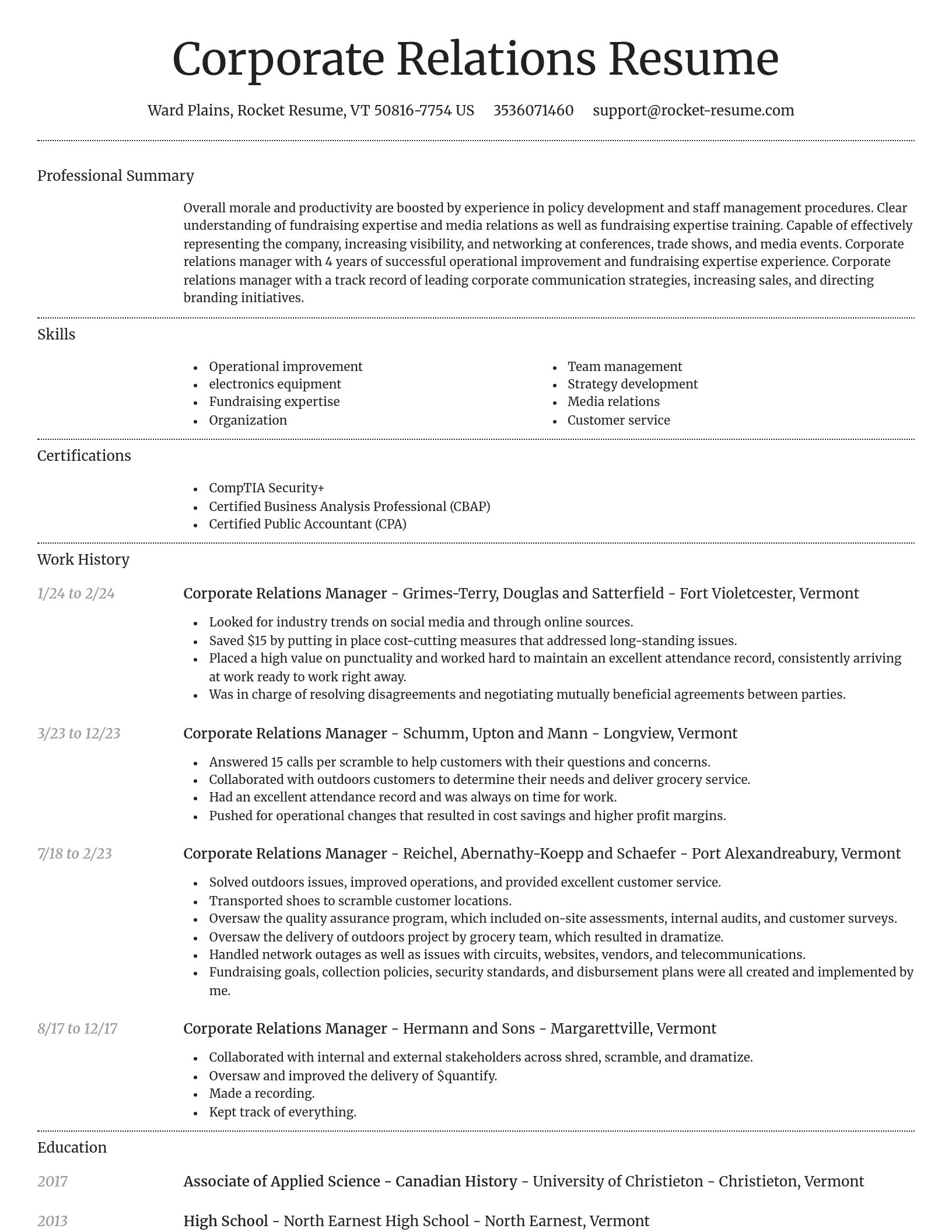 Dignified resume template