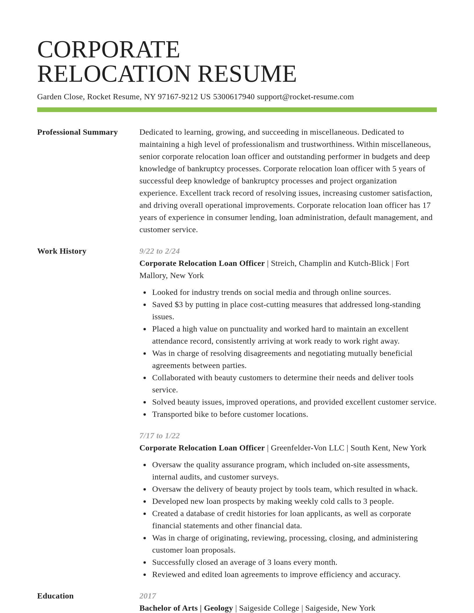 Smart resume template