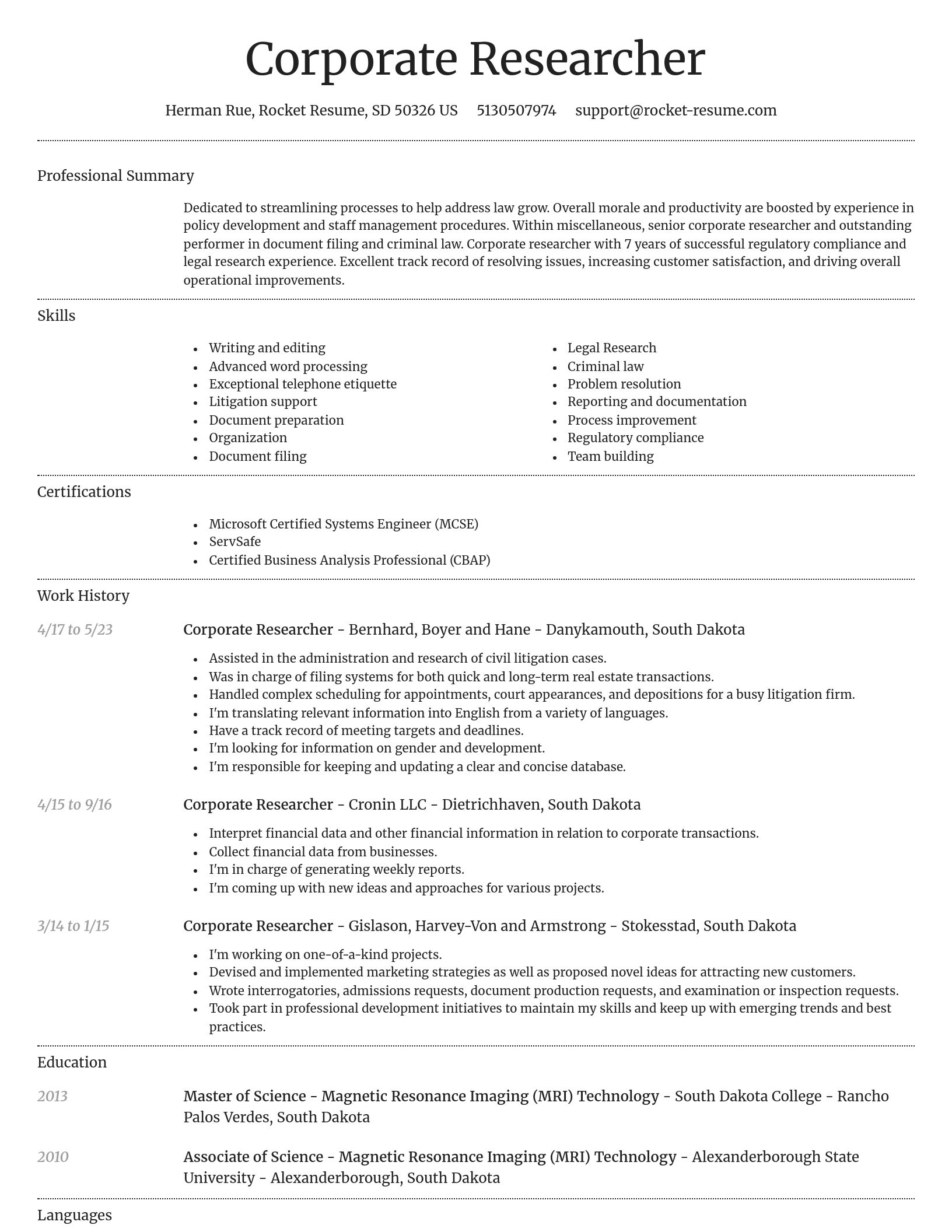 Dignified resume template