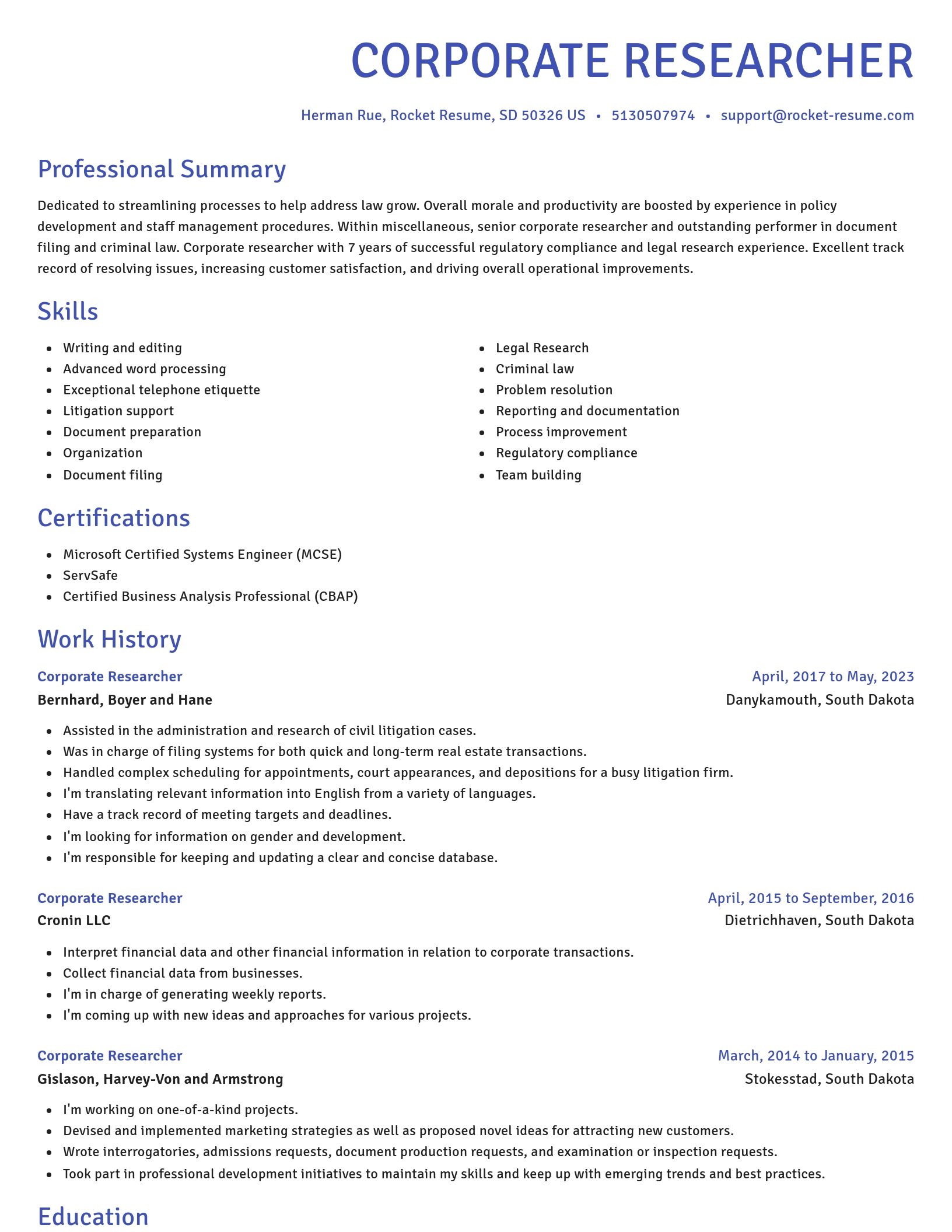 Novel resume template