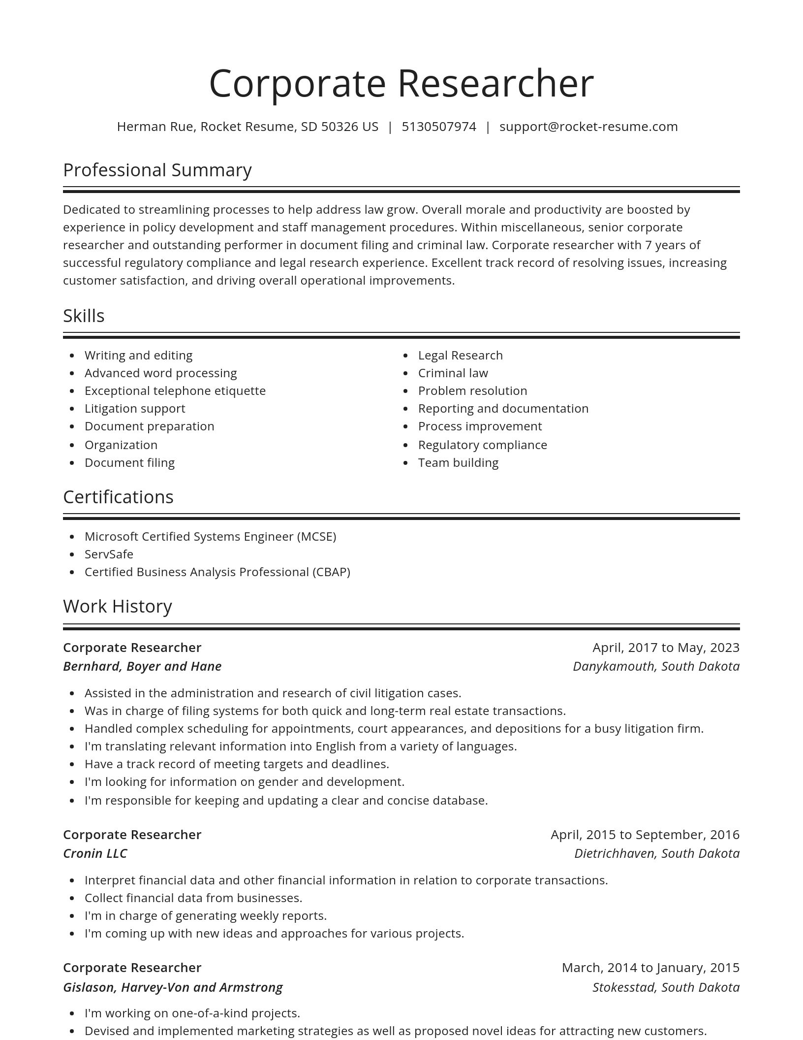 Spotlight resume template
