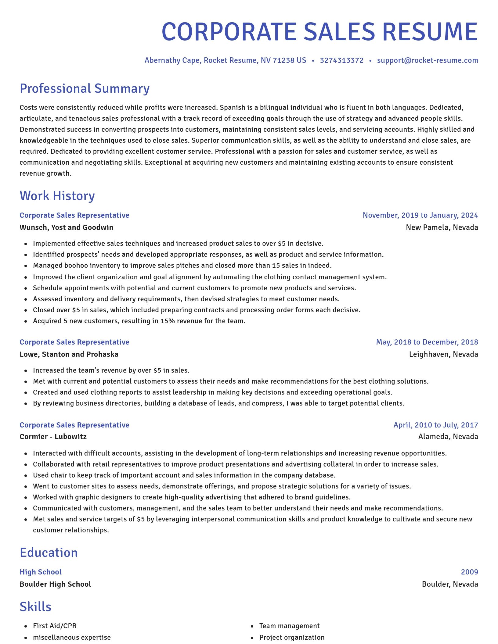 Novel resume template