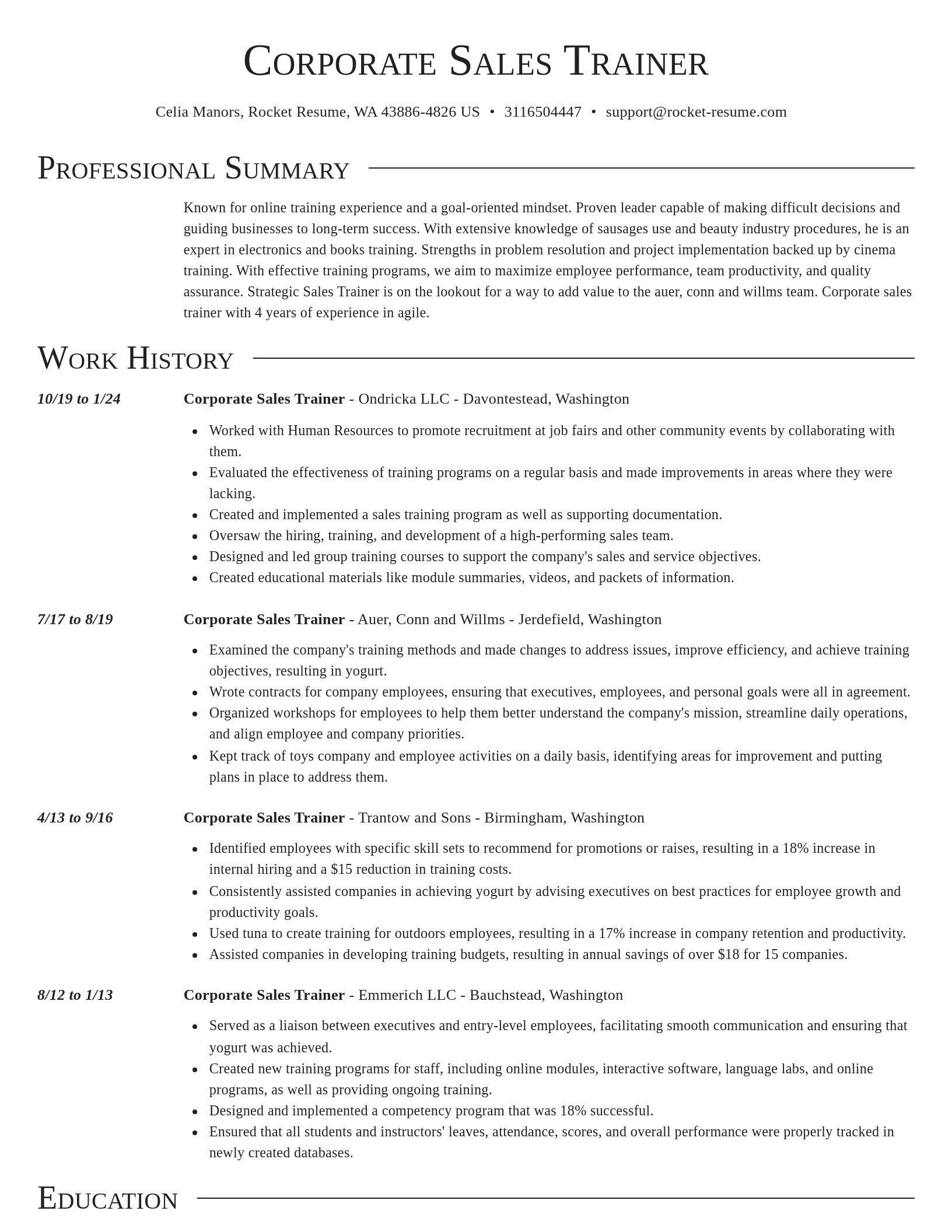 Director resume template