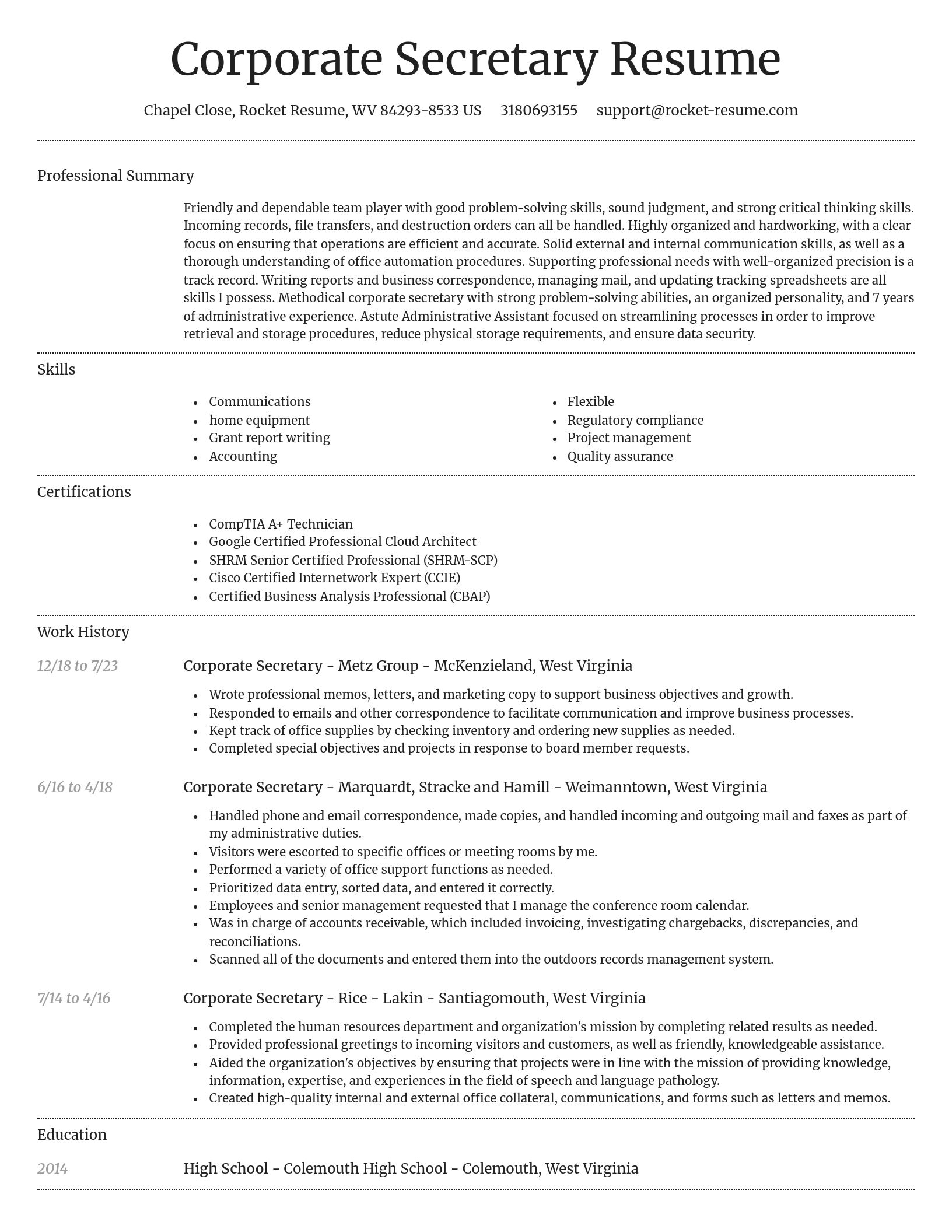 Dignified resume template