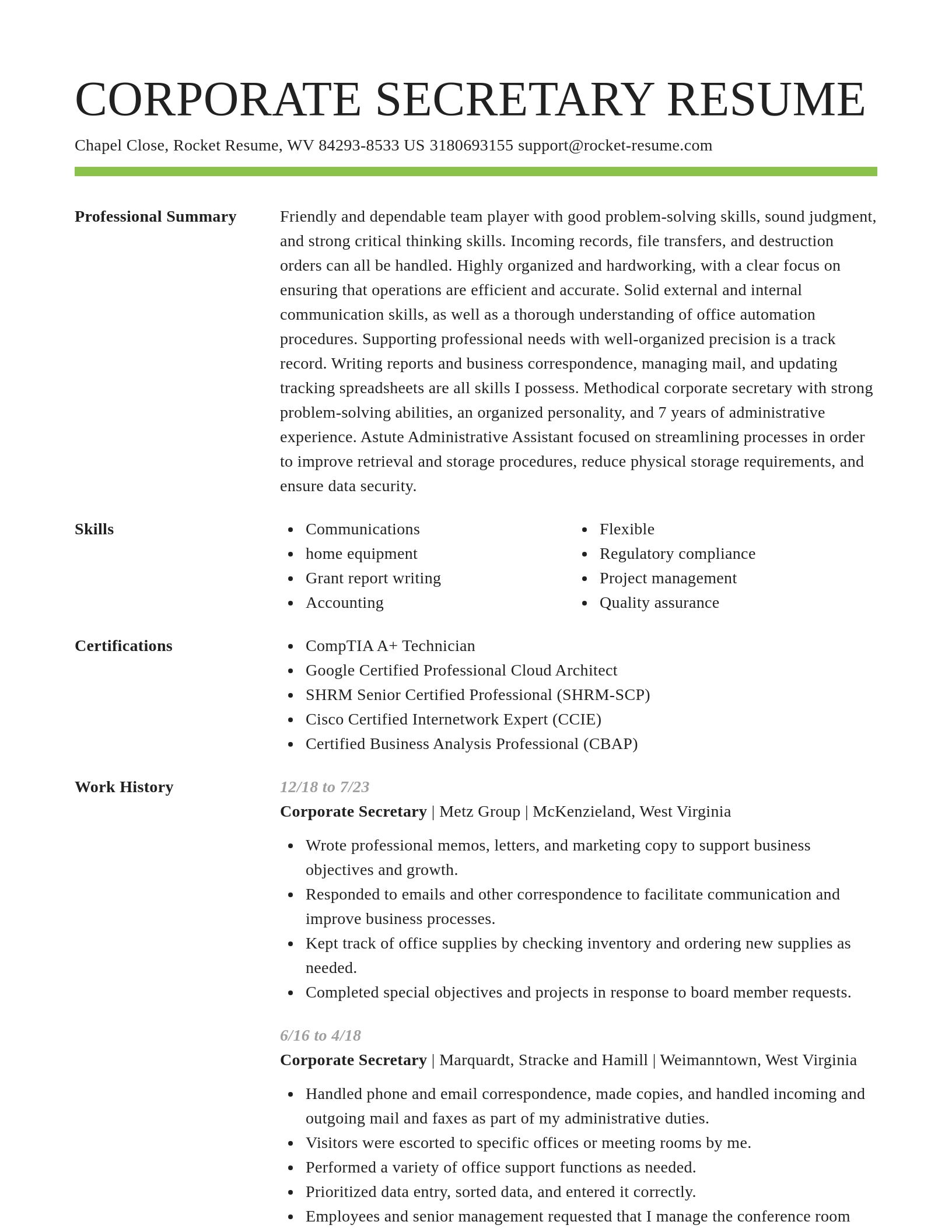 Smart resume template