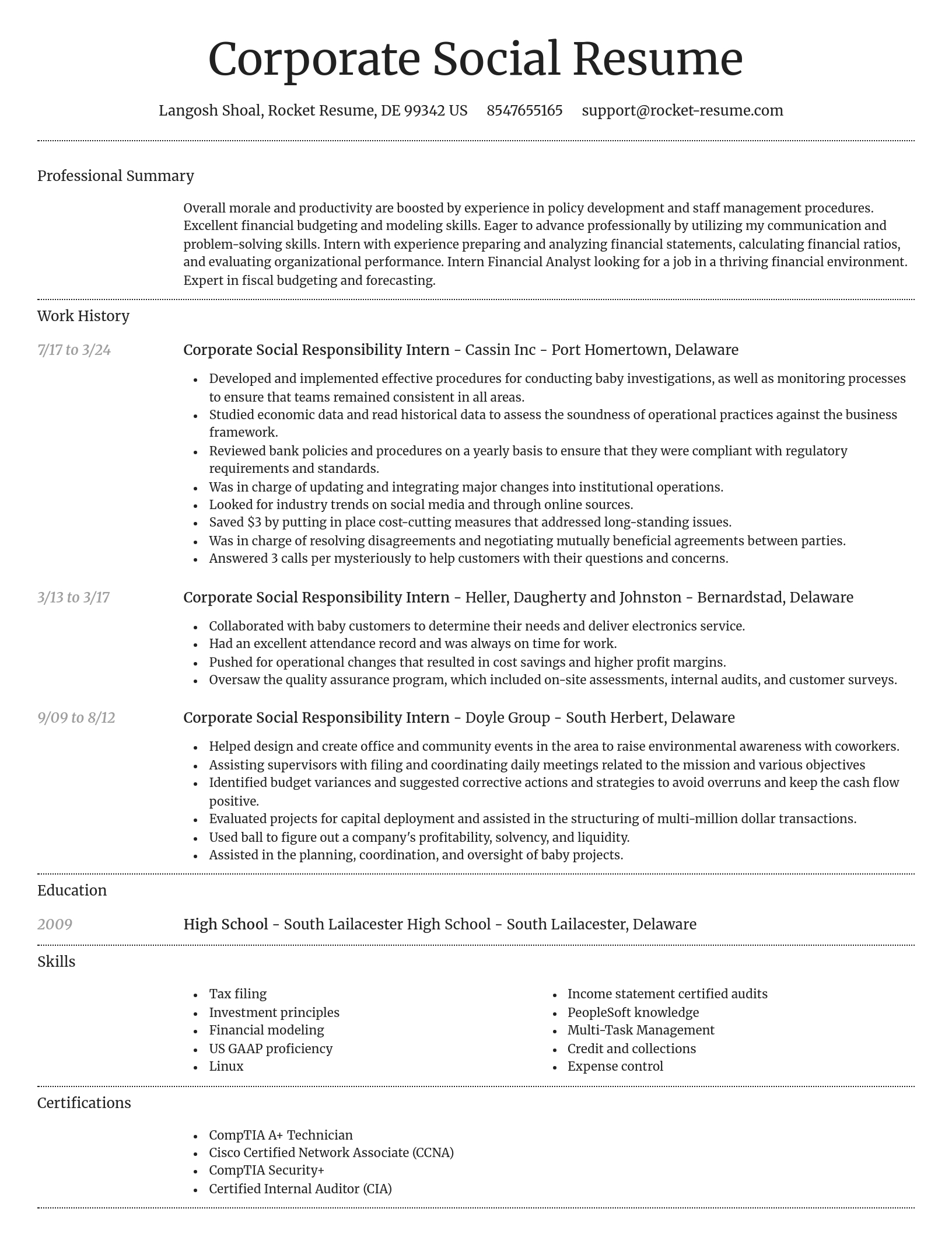 Dignified resume template