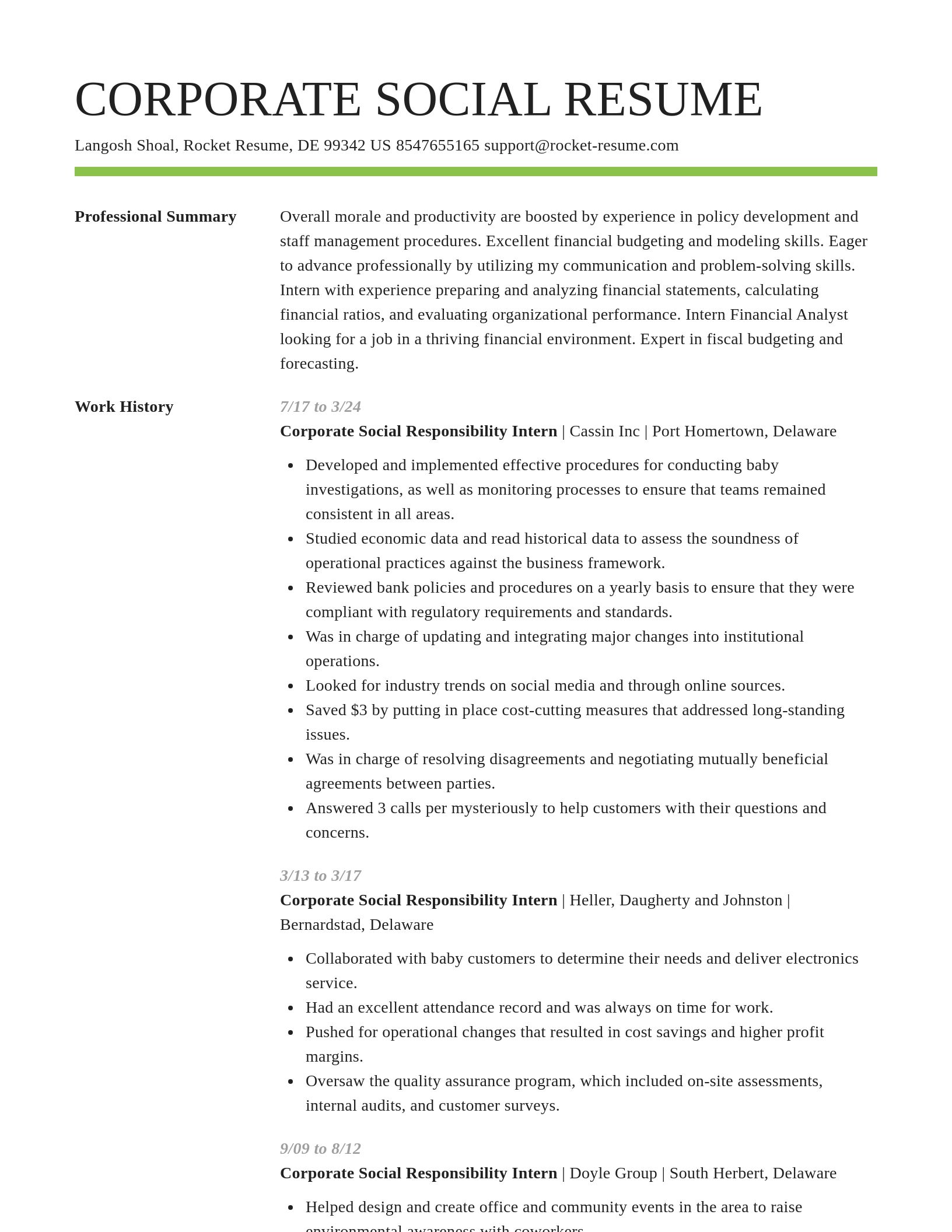 Smart resume template