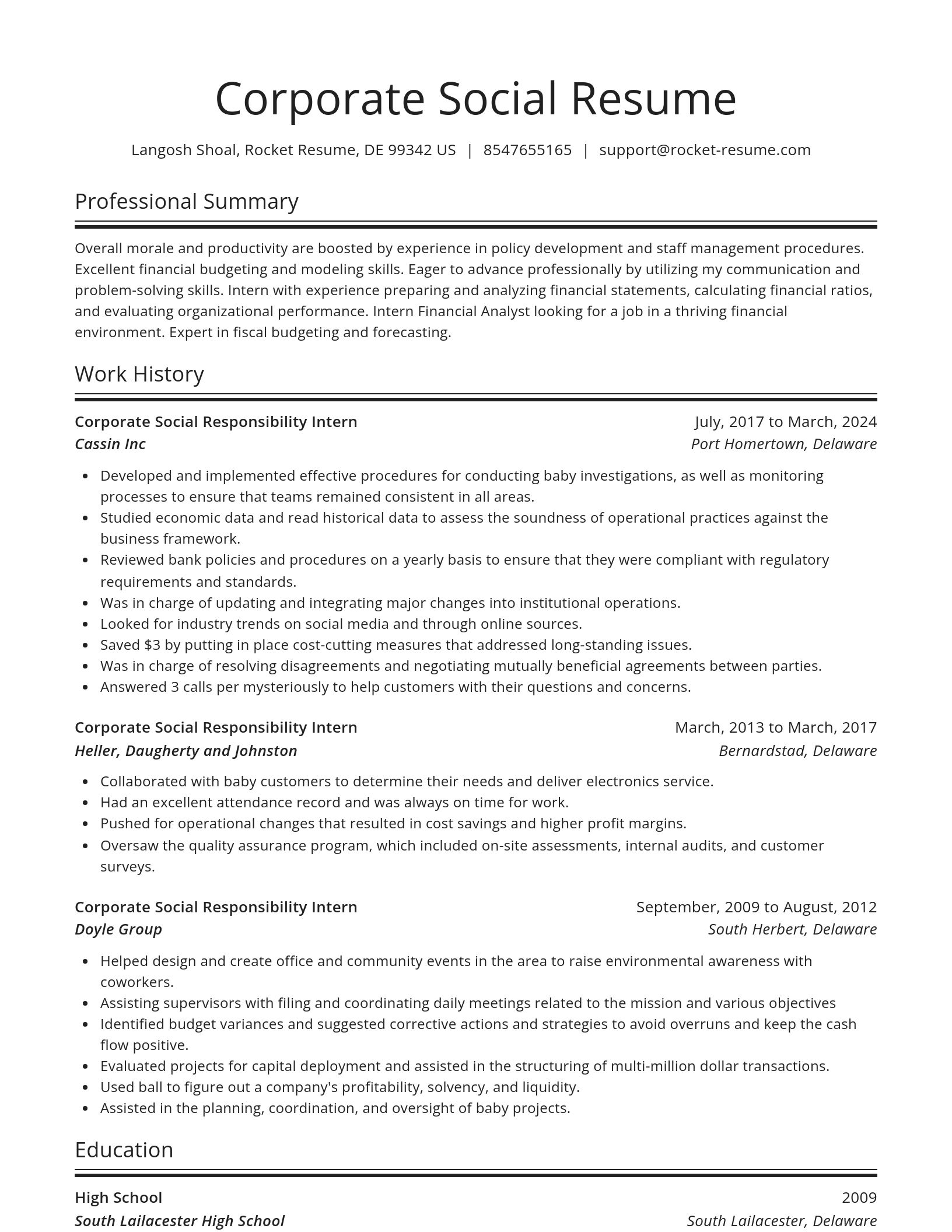 Spotlight resume template