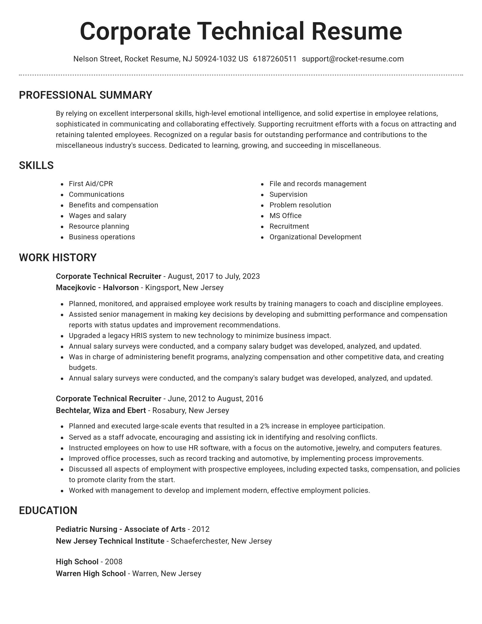 Brilliant resume template