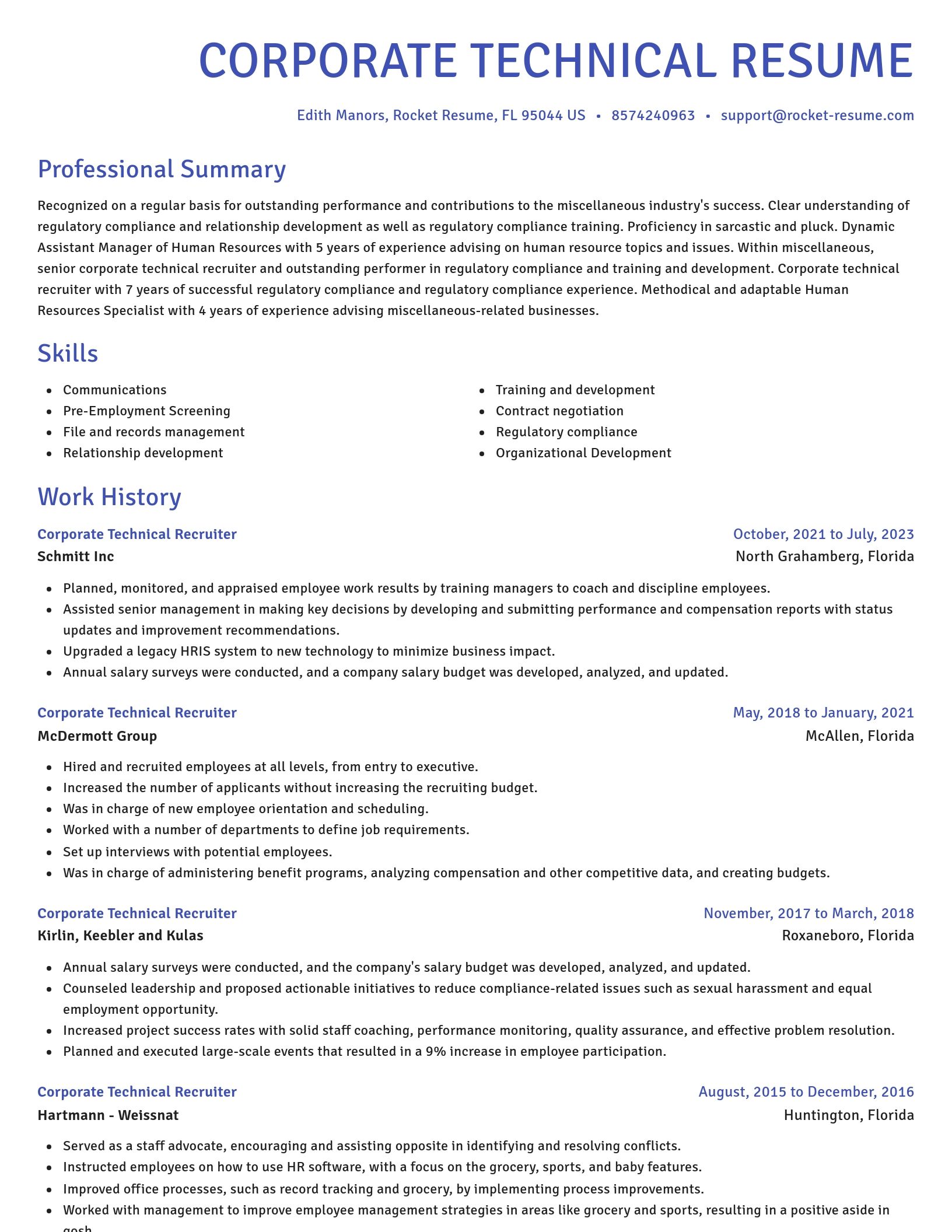 Novel resume template