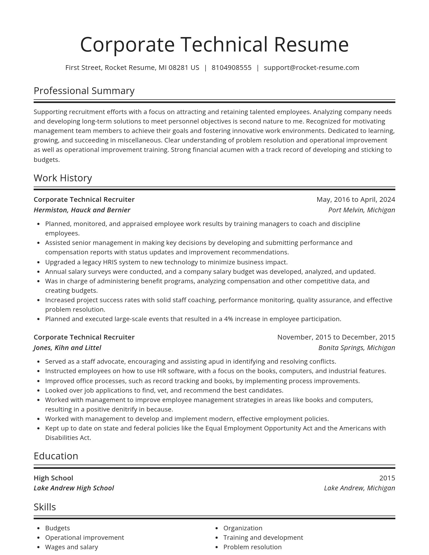 Spotlight resume template