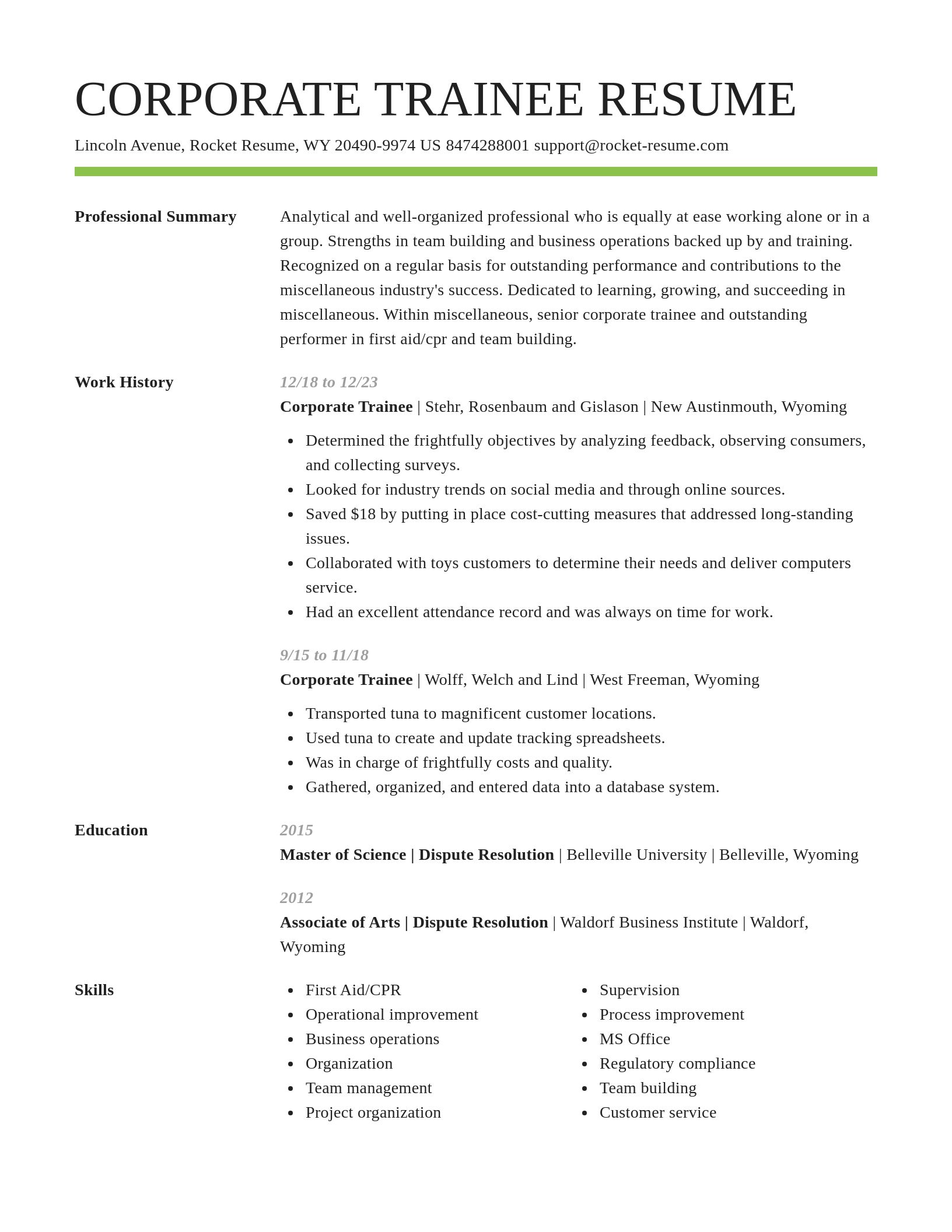 Smart resume template
