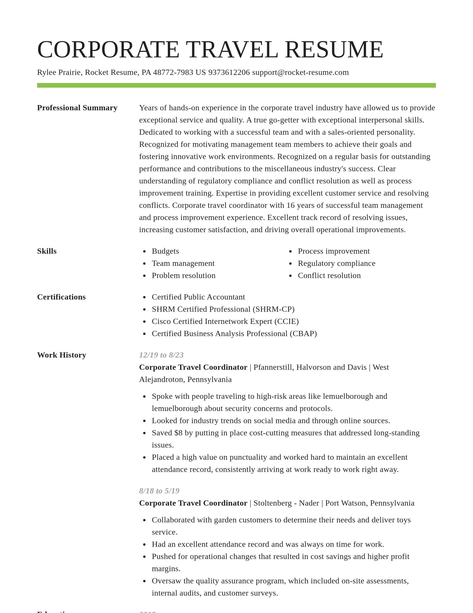 Smart resume template