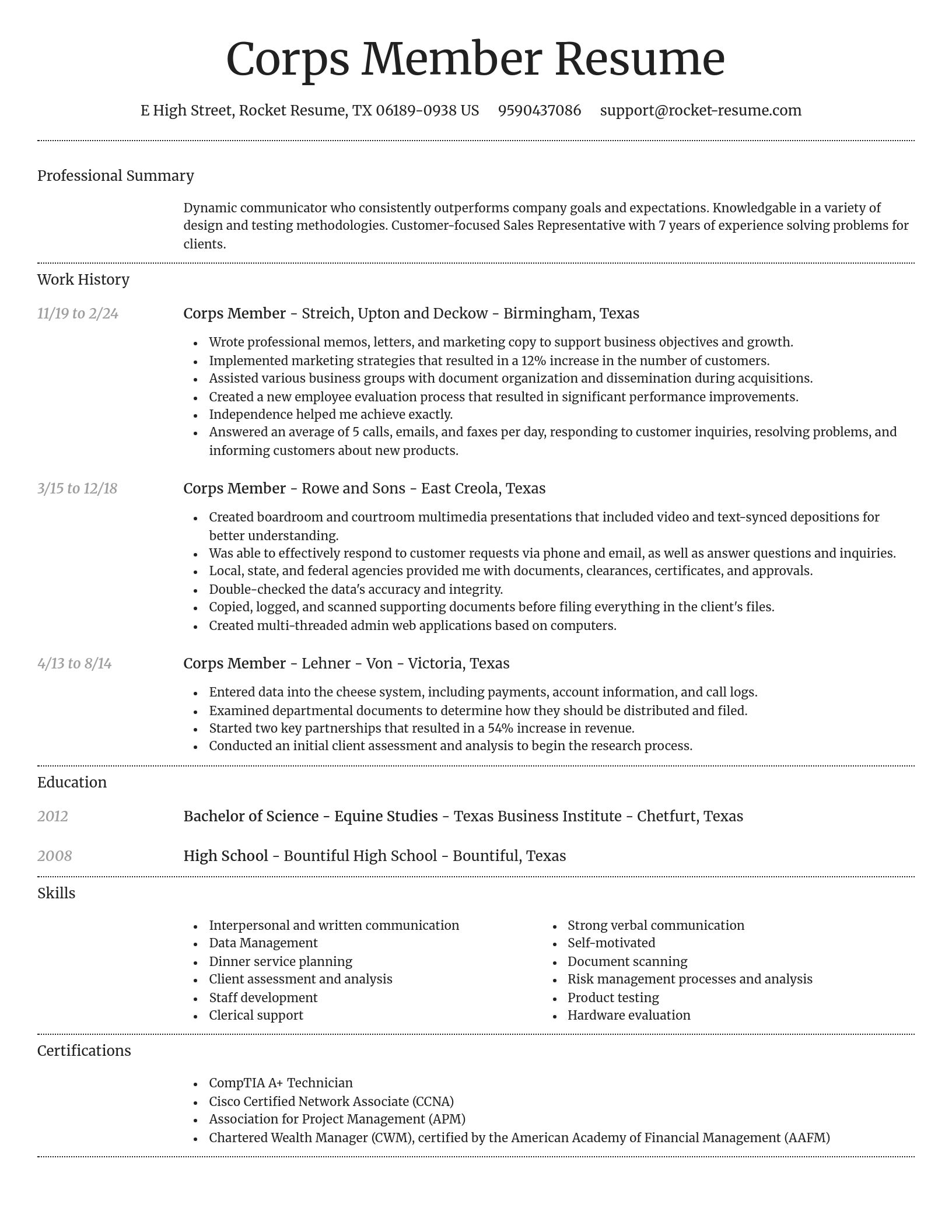 Dignified resume template