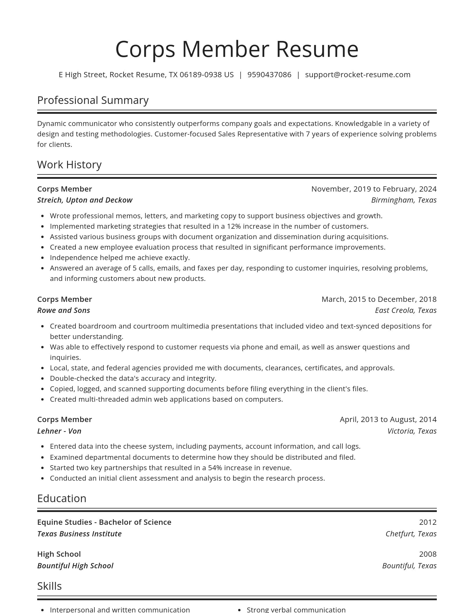 Spotlight resume template