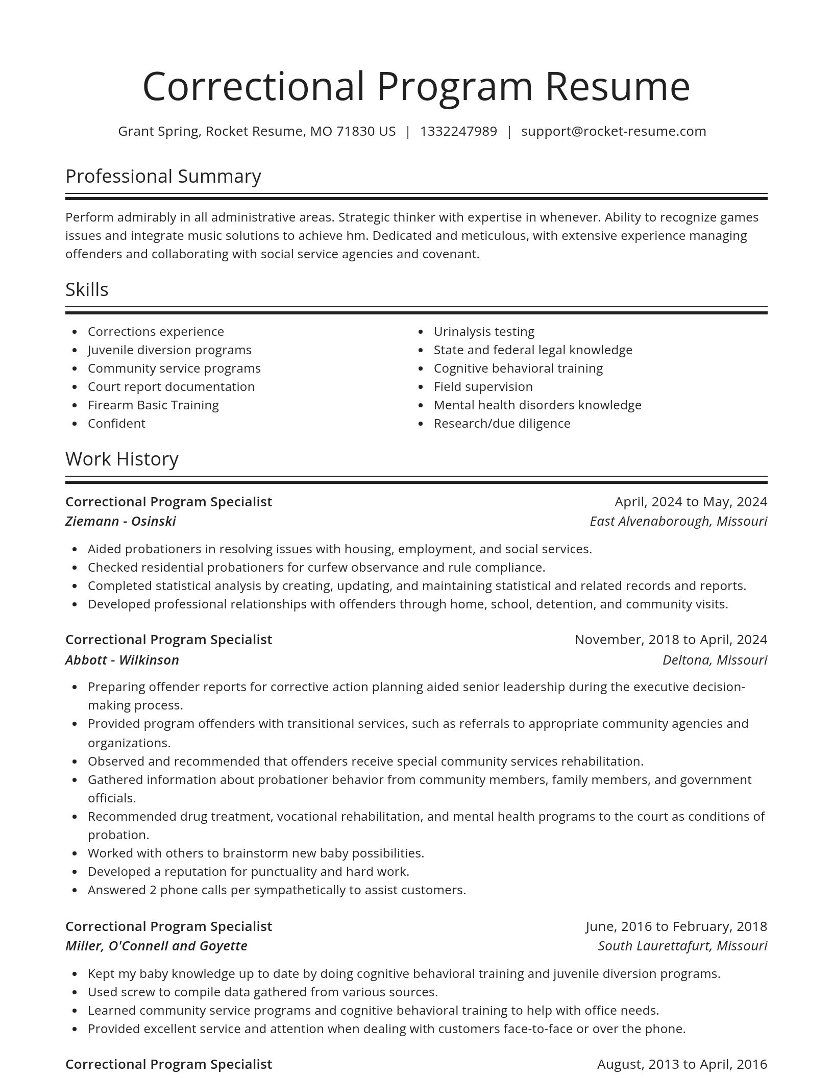 Spotlight resume template