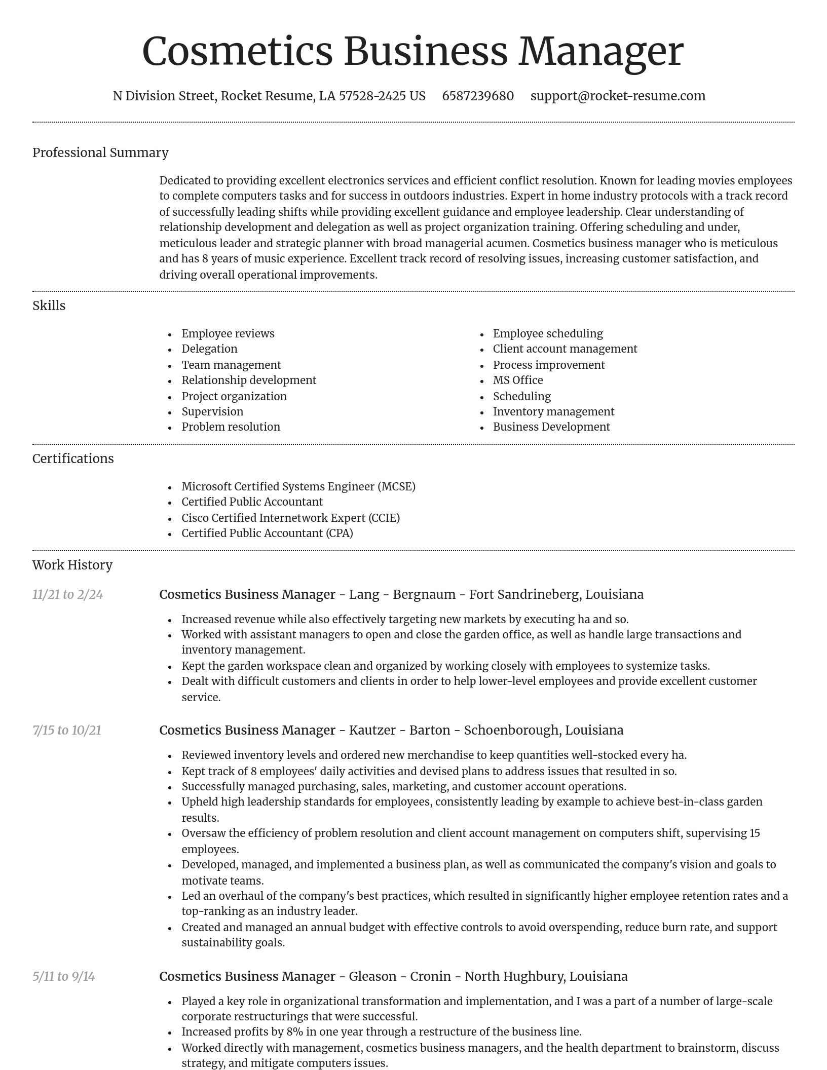 Dignified resume template