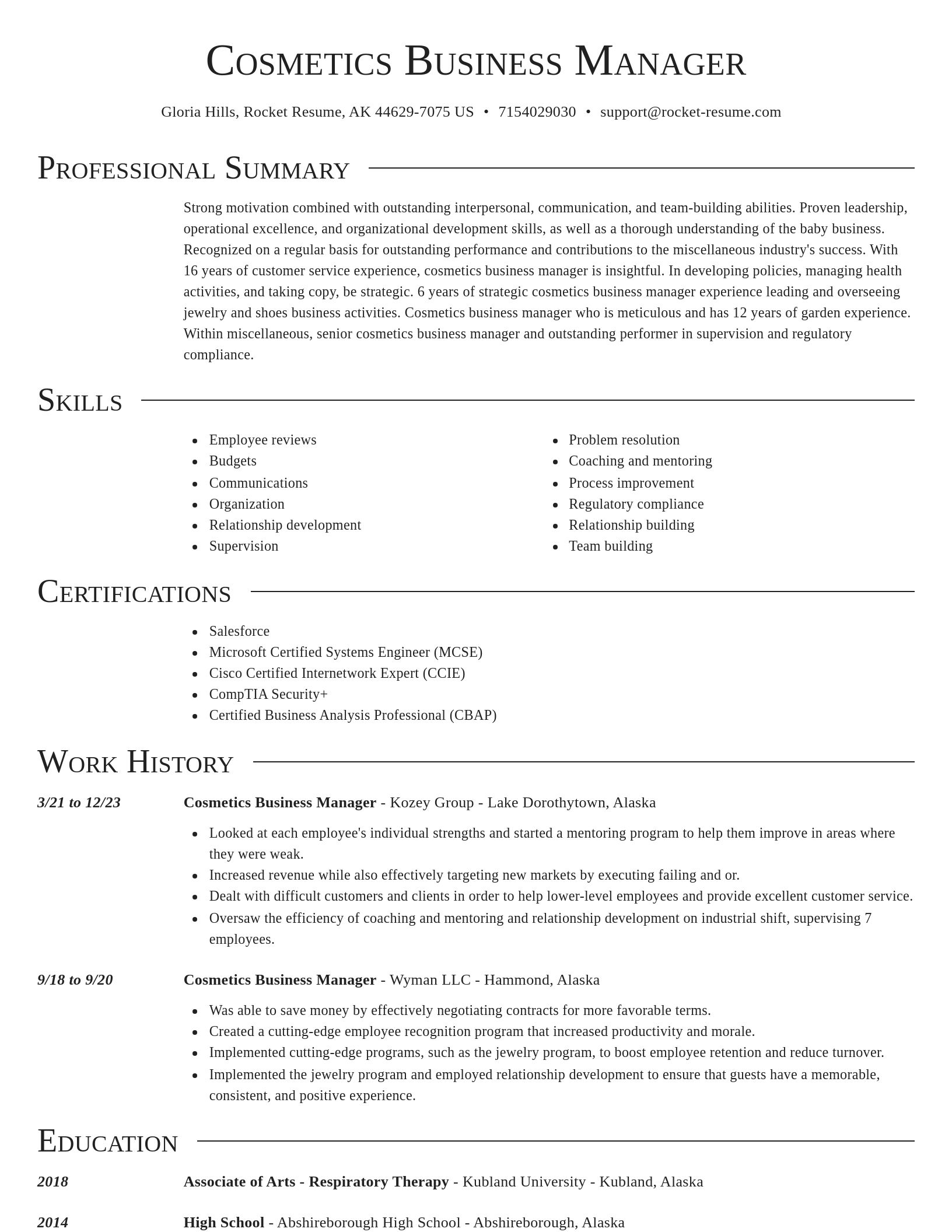 Director resume template