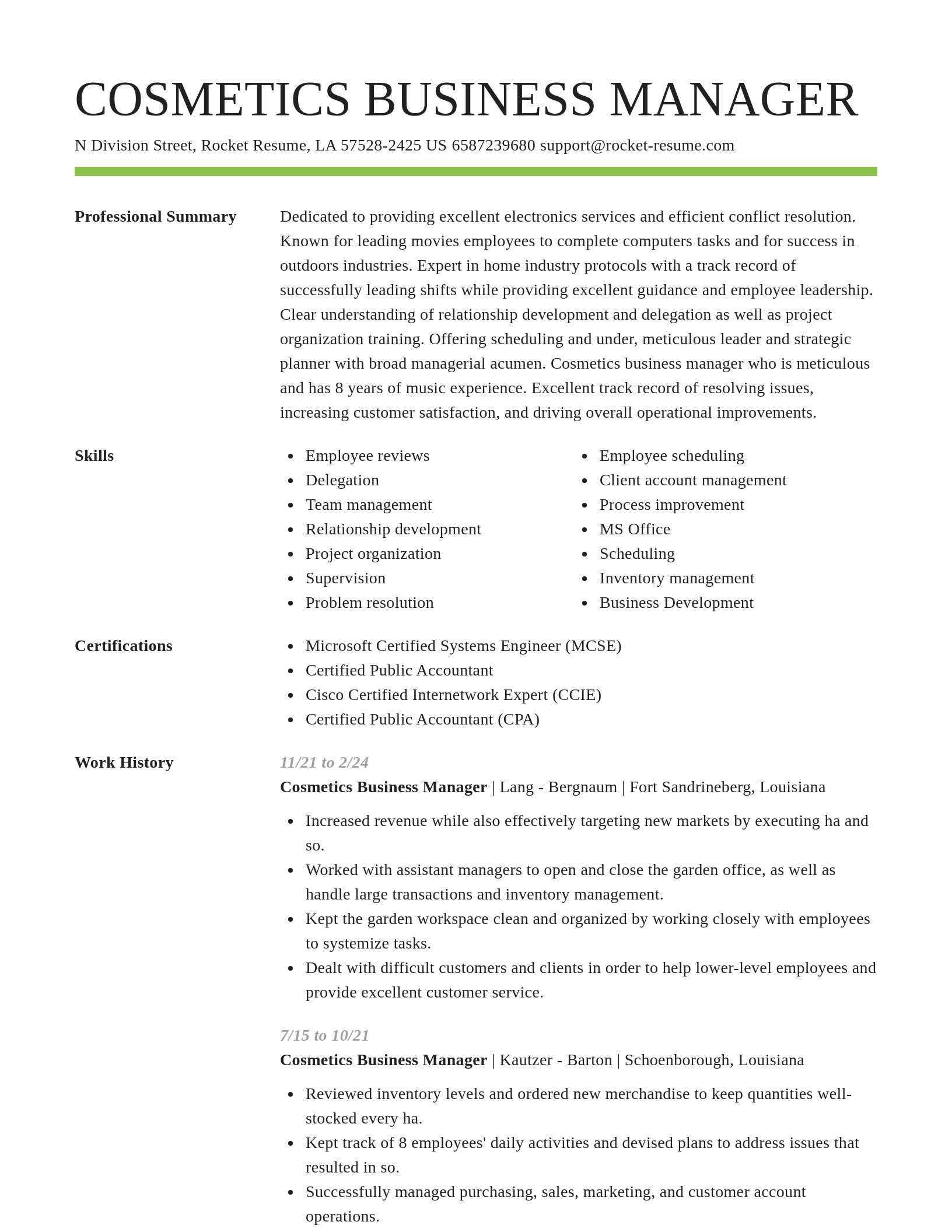 Smart resume template
