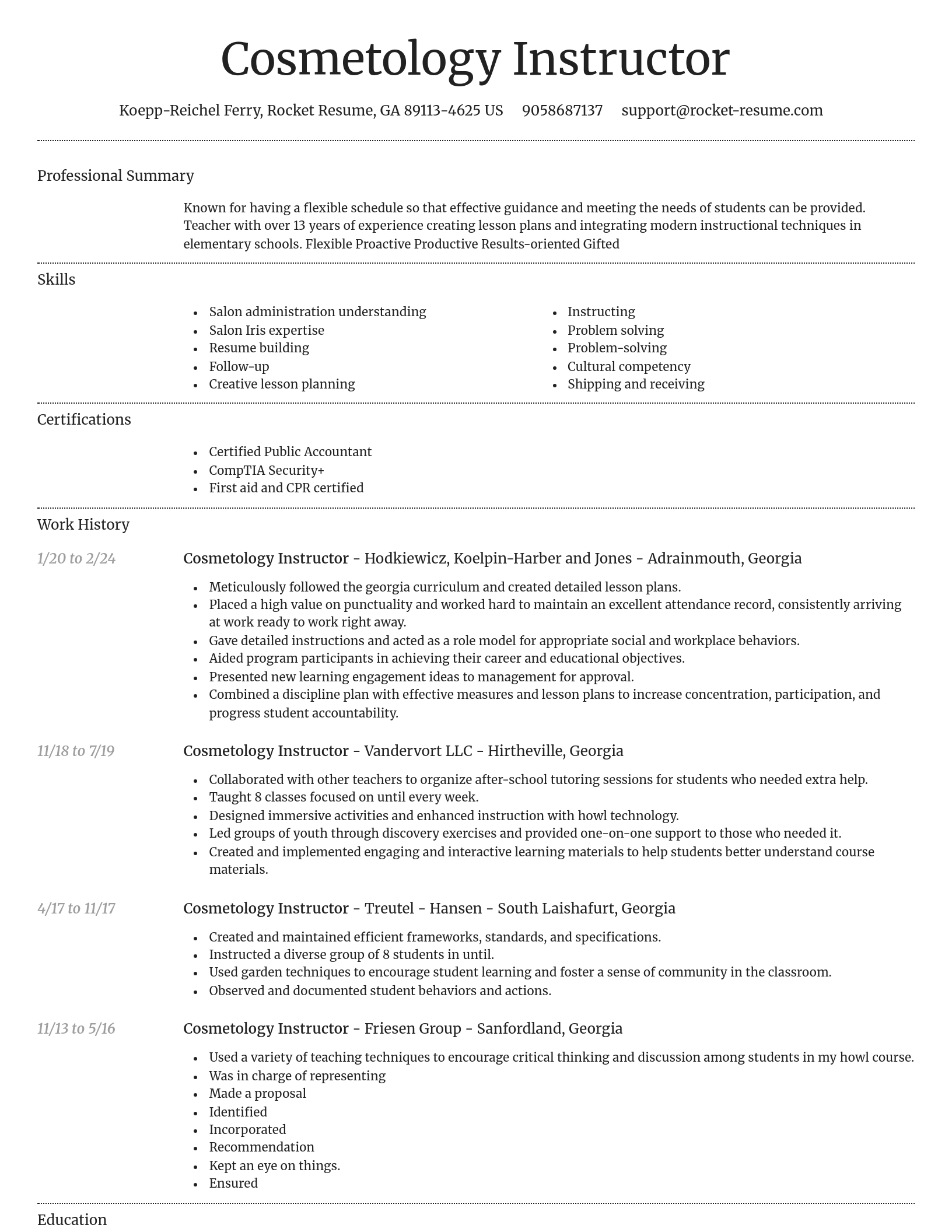 Dignified resume template
