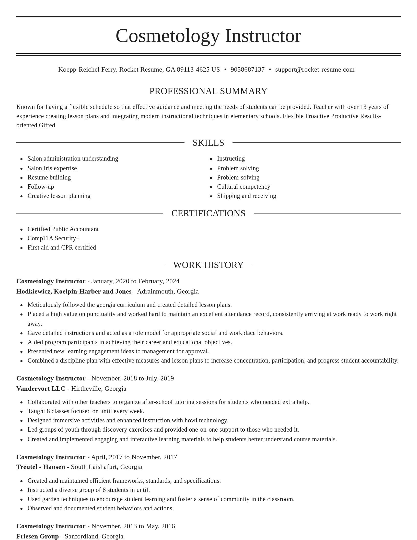 Elegant resume template