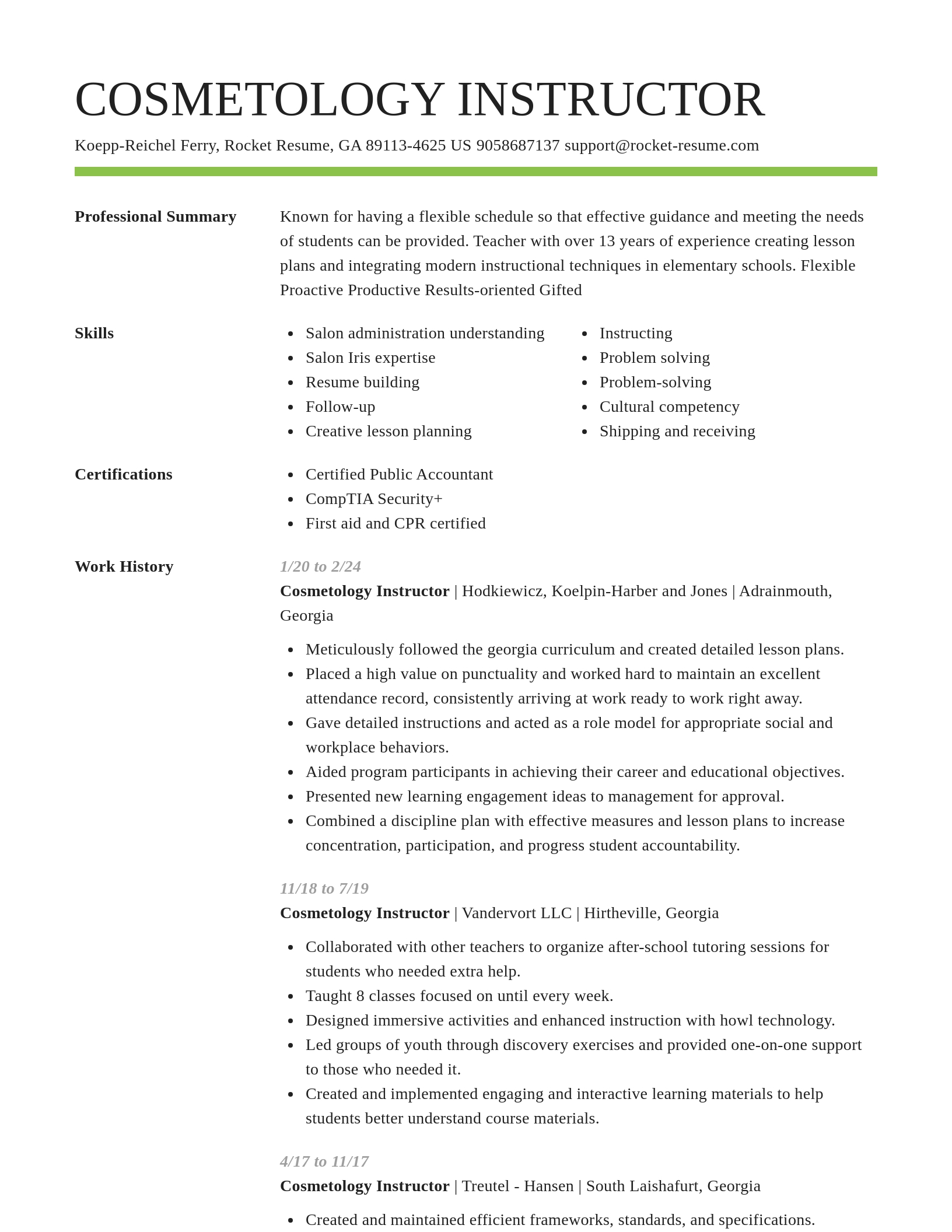 Smart resume template