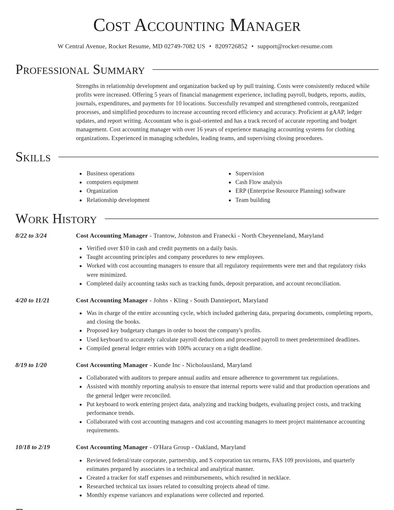 Director resume template