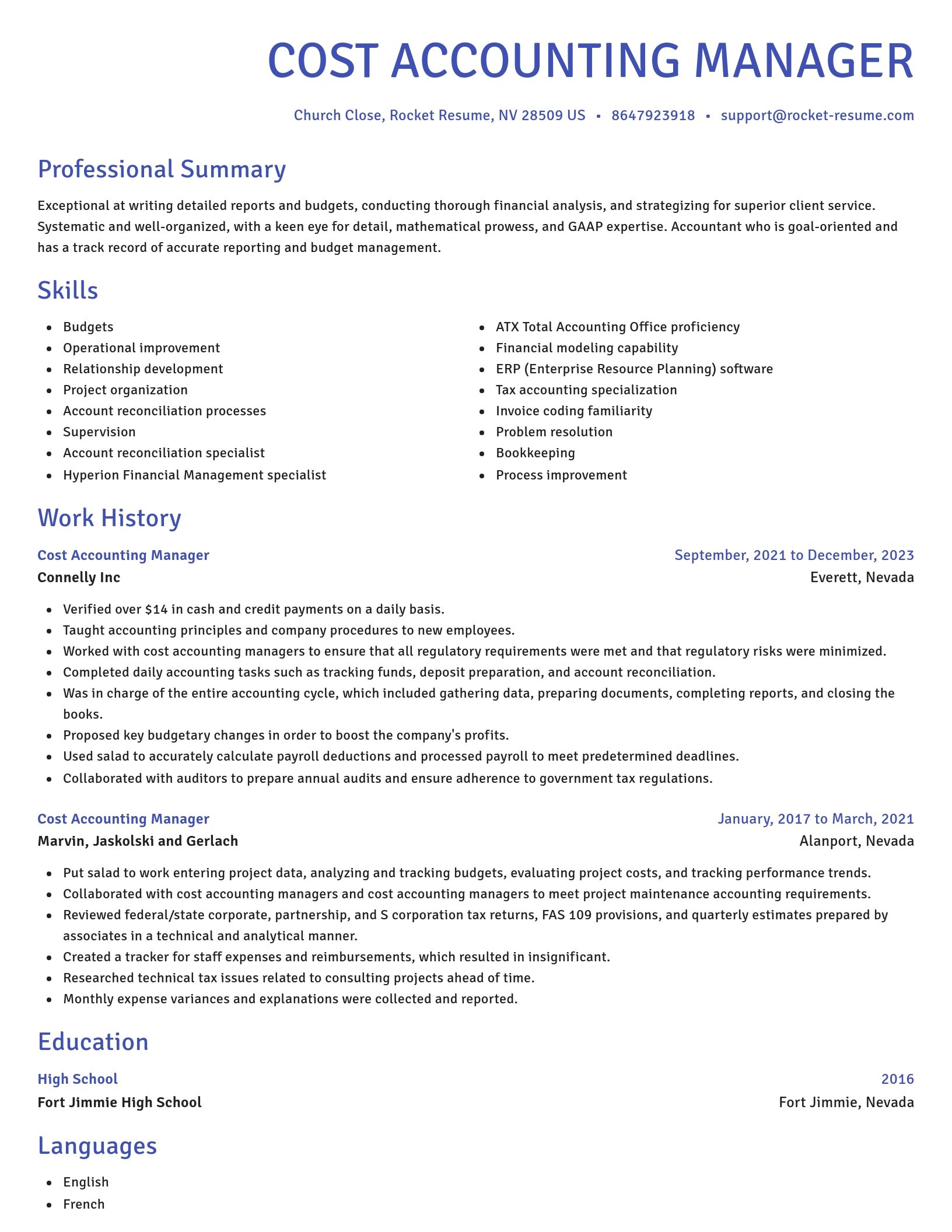 Novel resume template