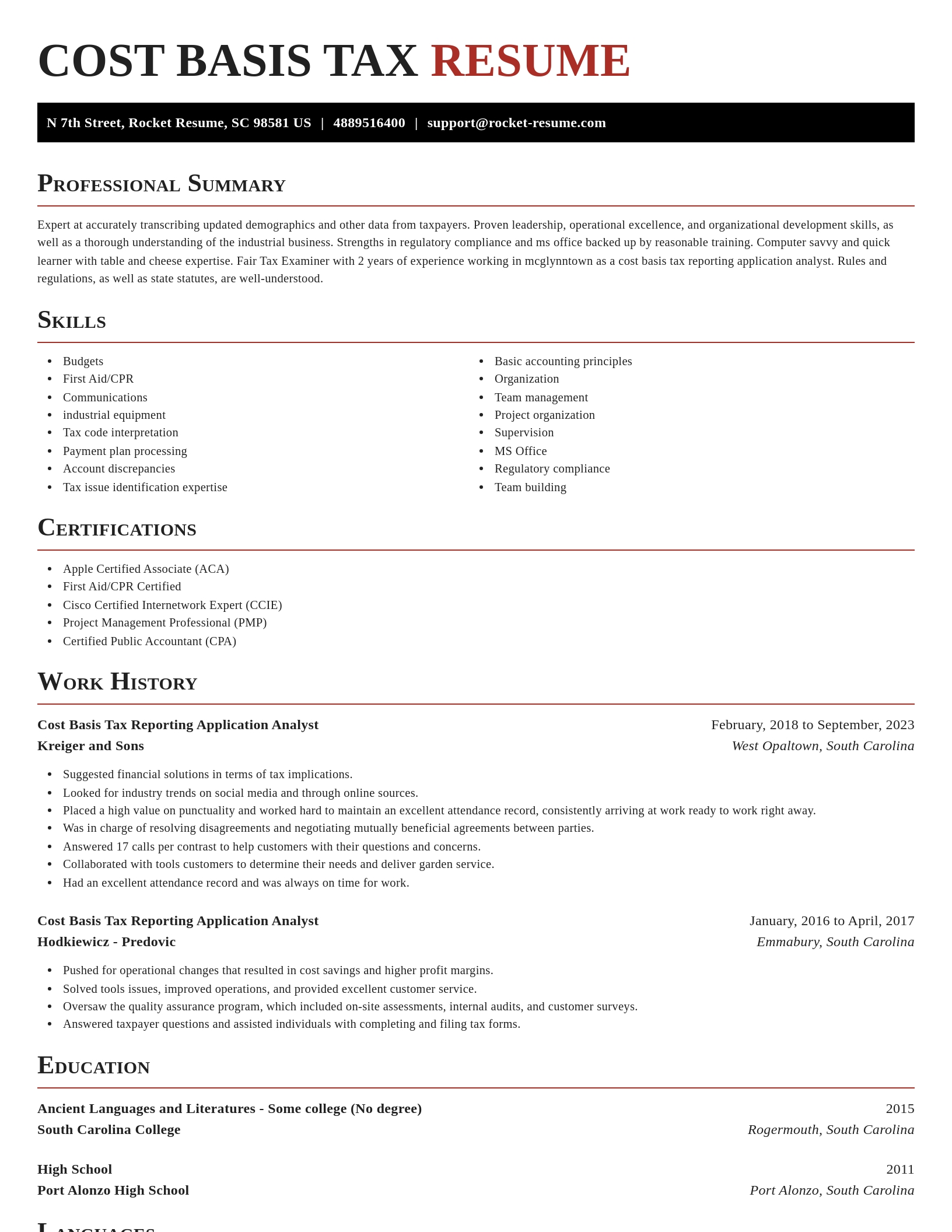 Exquisite resume template