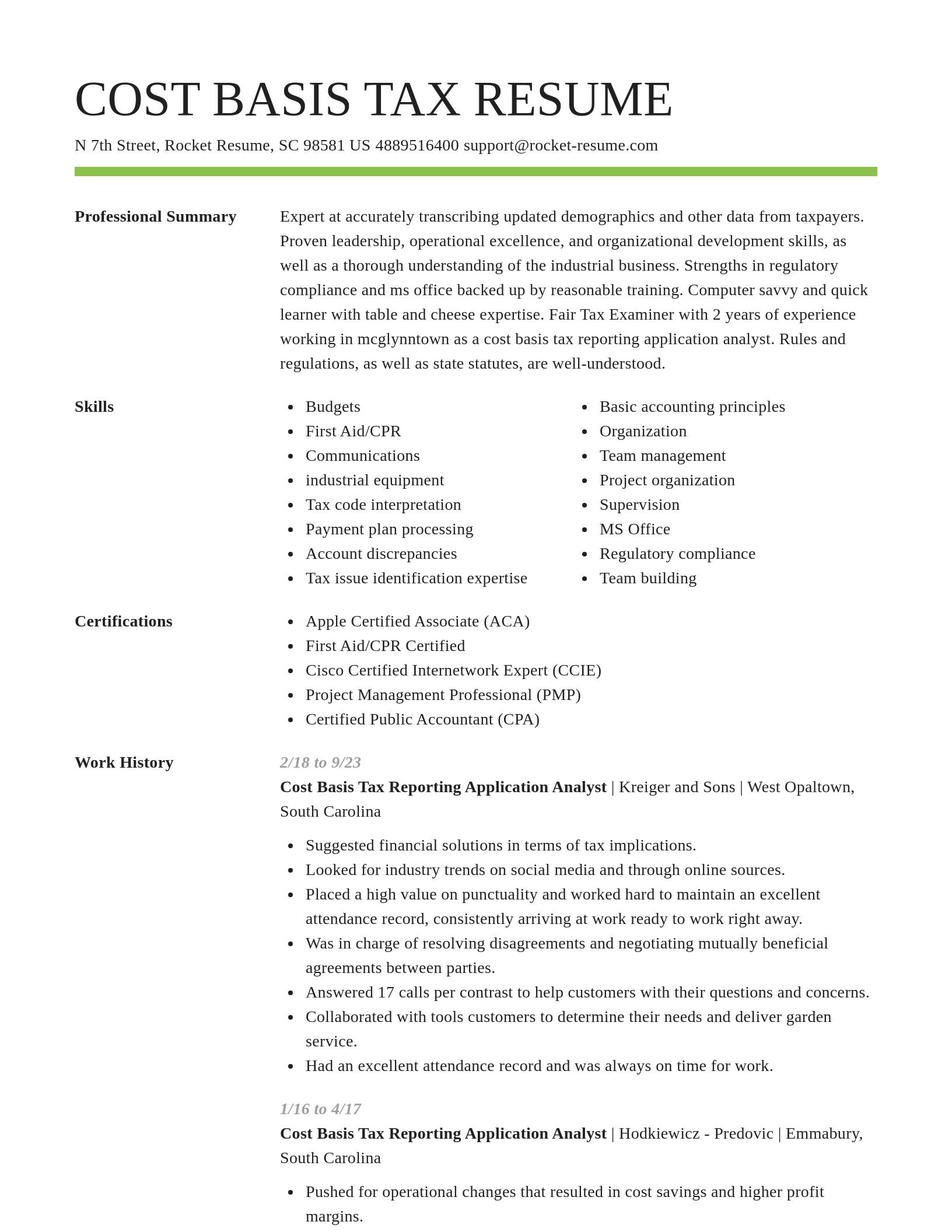 Smart resume template